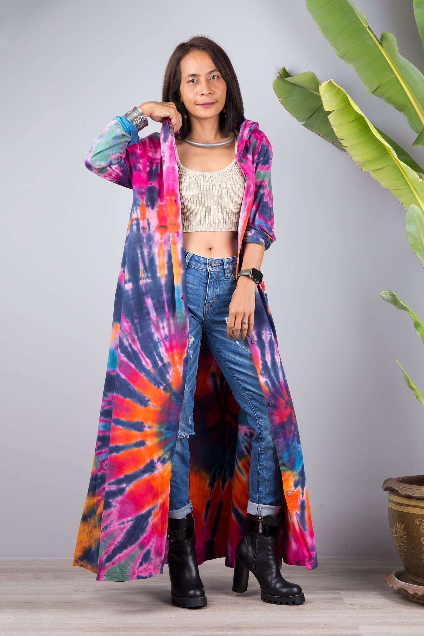 Batik-Hoodie-Kleid