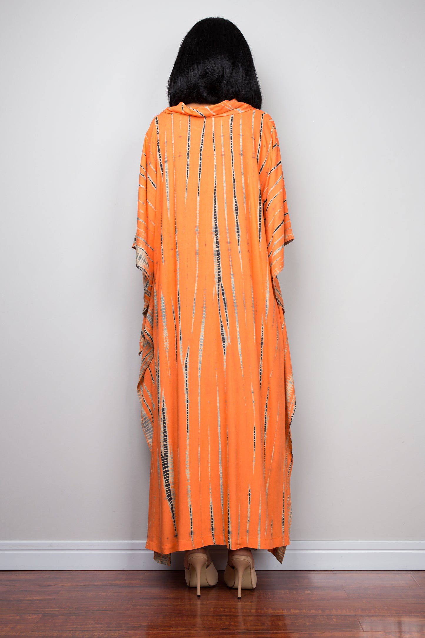 Buy Orange Tie dye Kaftan top online. Short front tie dye dress by Nuichan