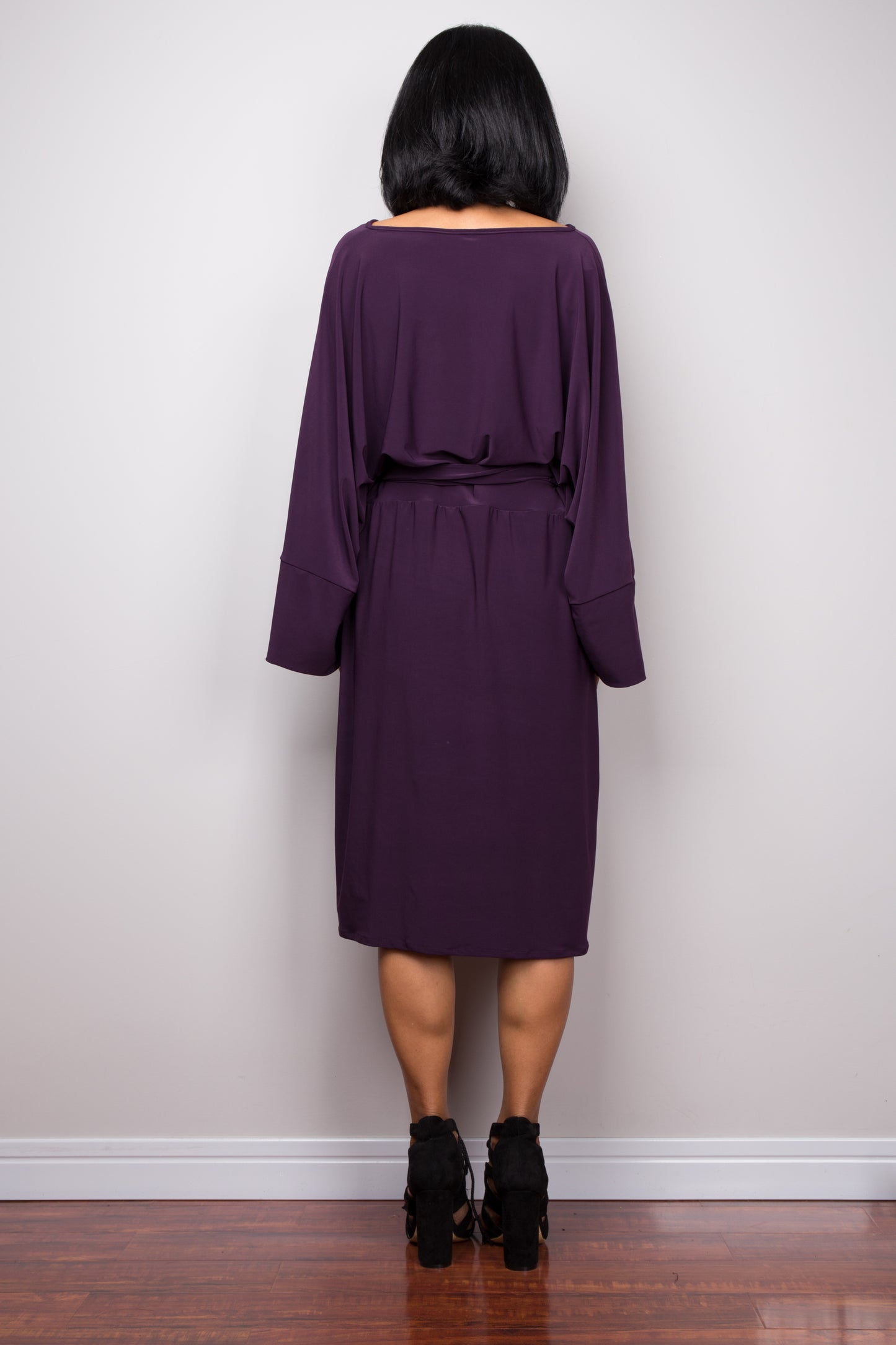 Purple midi dress
