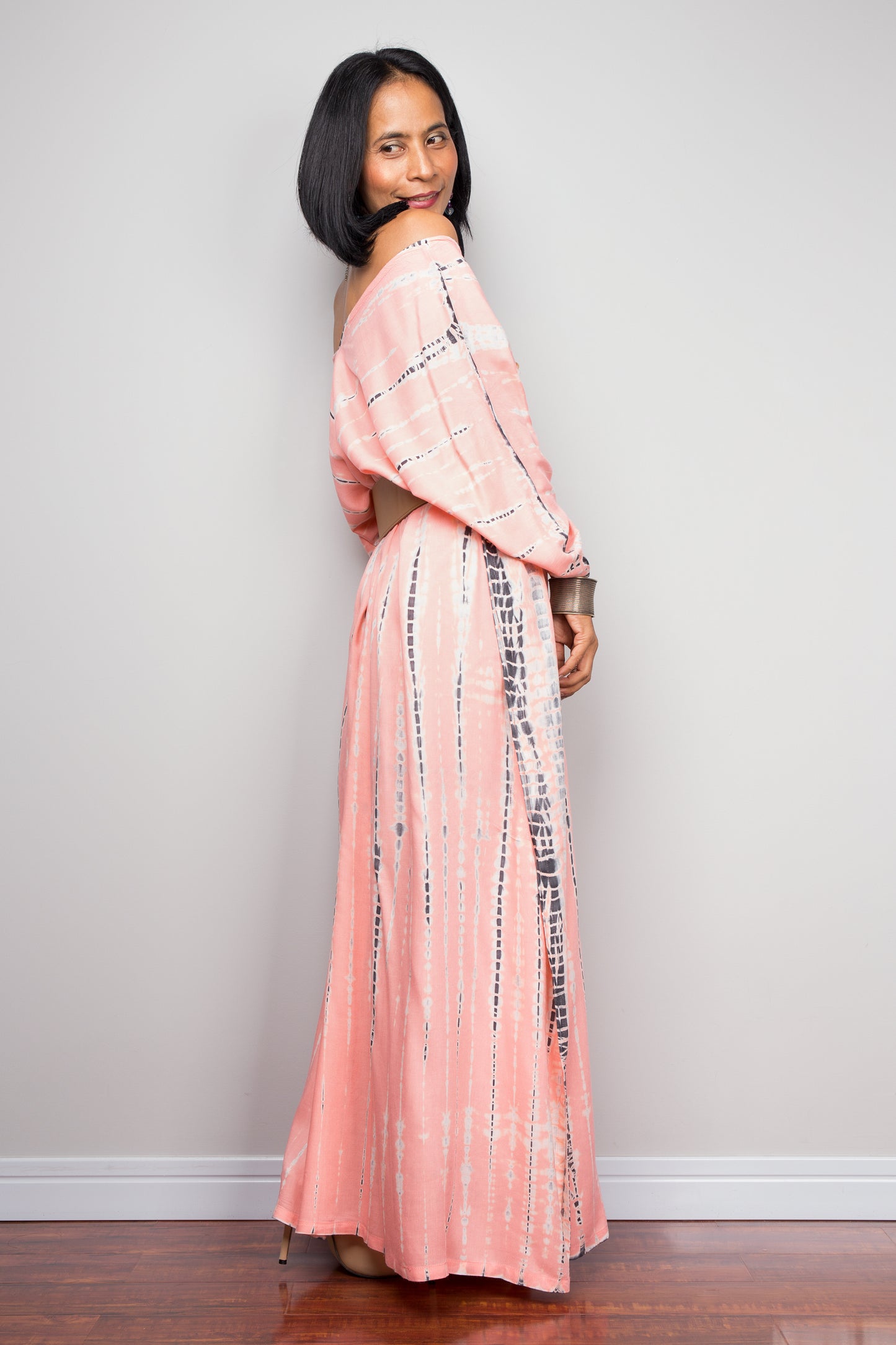 Tie dye kaftan, Beach dress, Long Pink Maxi dress, resort Kaftan, Summer kaftan, Loungewear