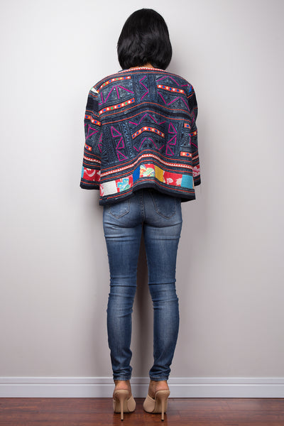 Hmong Jacket blouse, Hill tribe Blouse Top