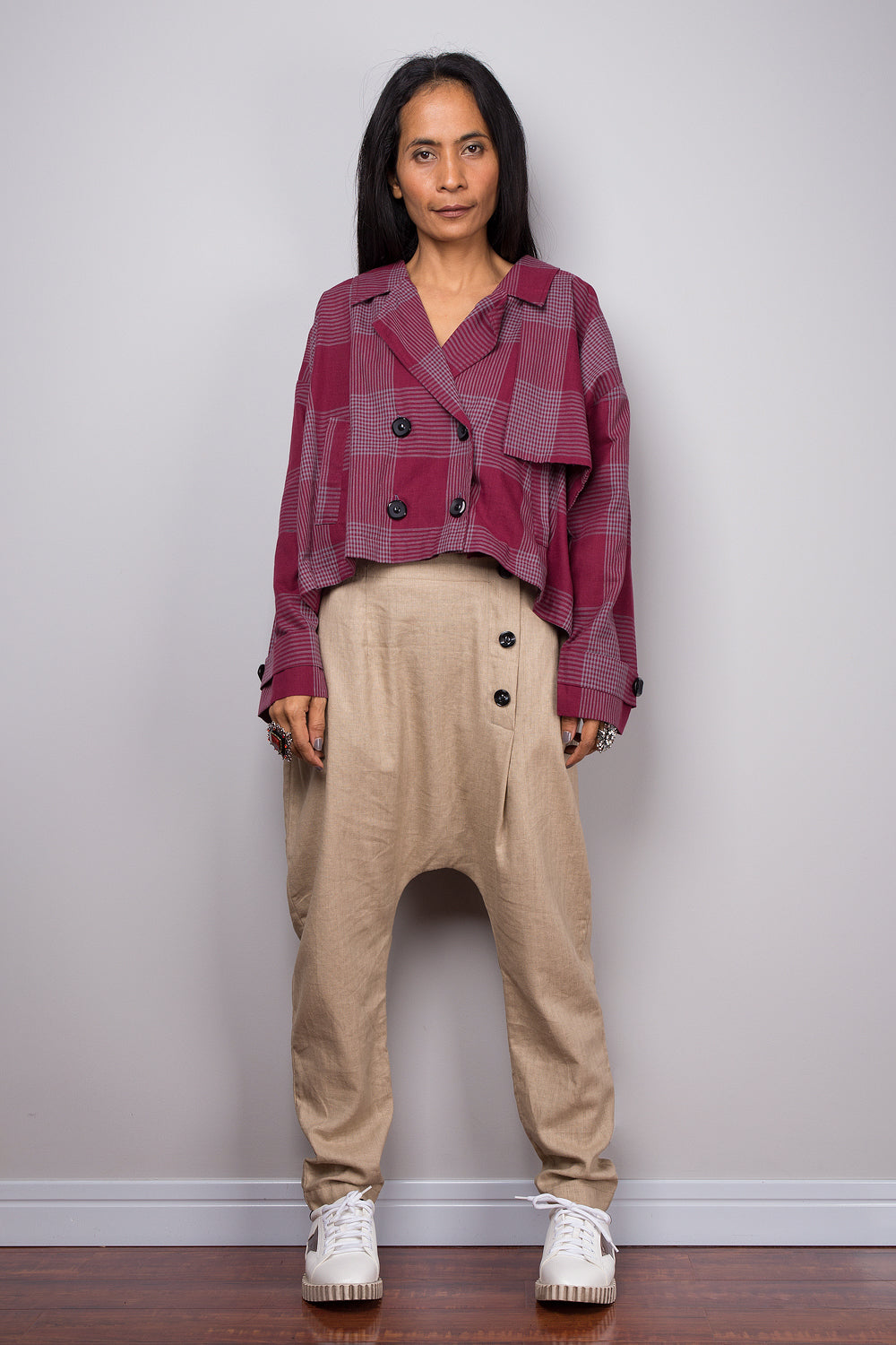 Light brown harem pants with pockets