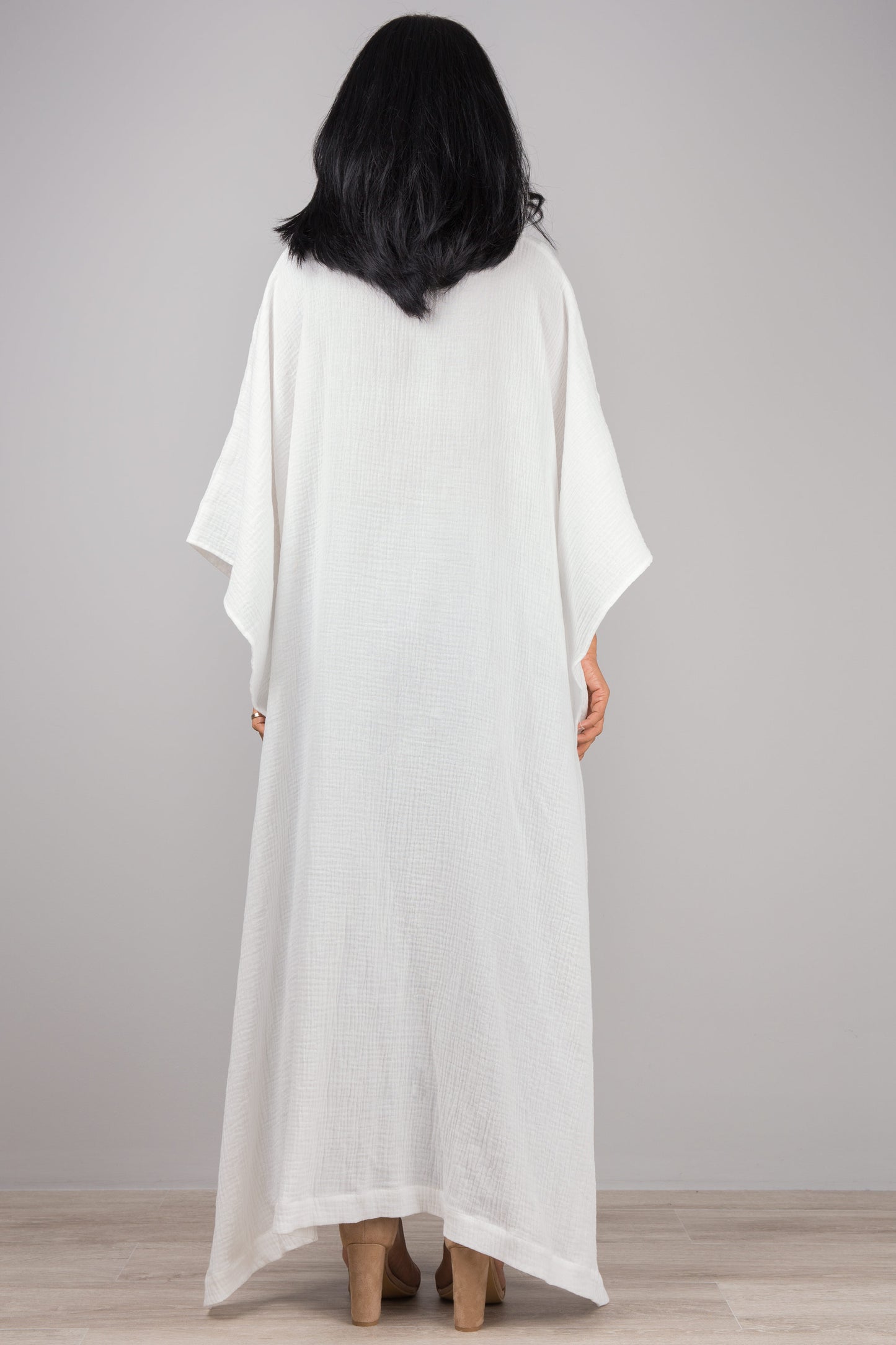 White Cotton Gauze Kaftan top