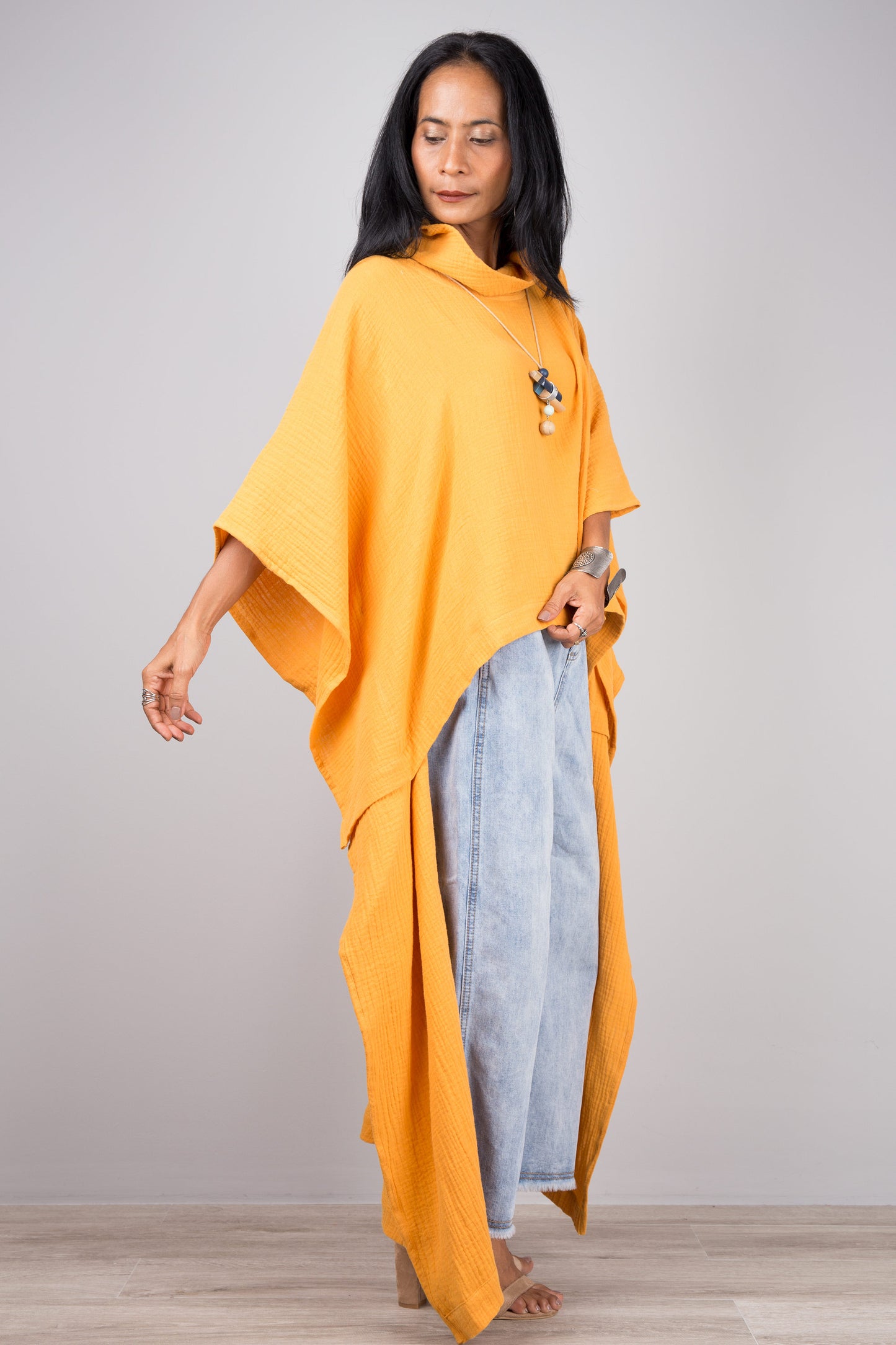 Orange Short Front Kaftan top