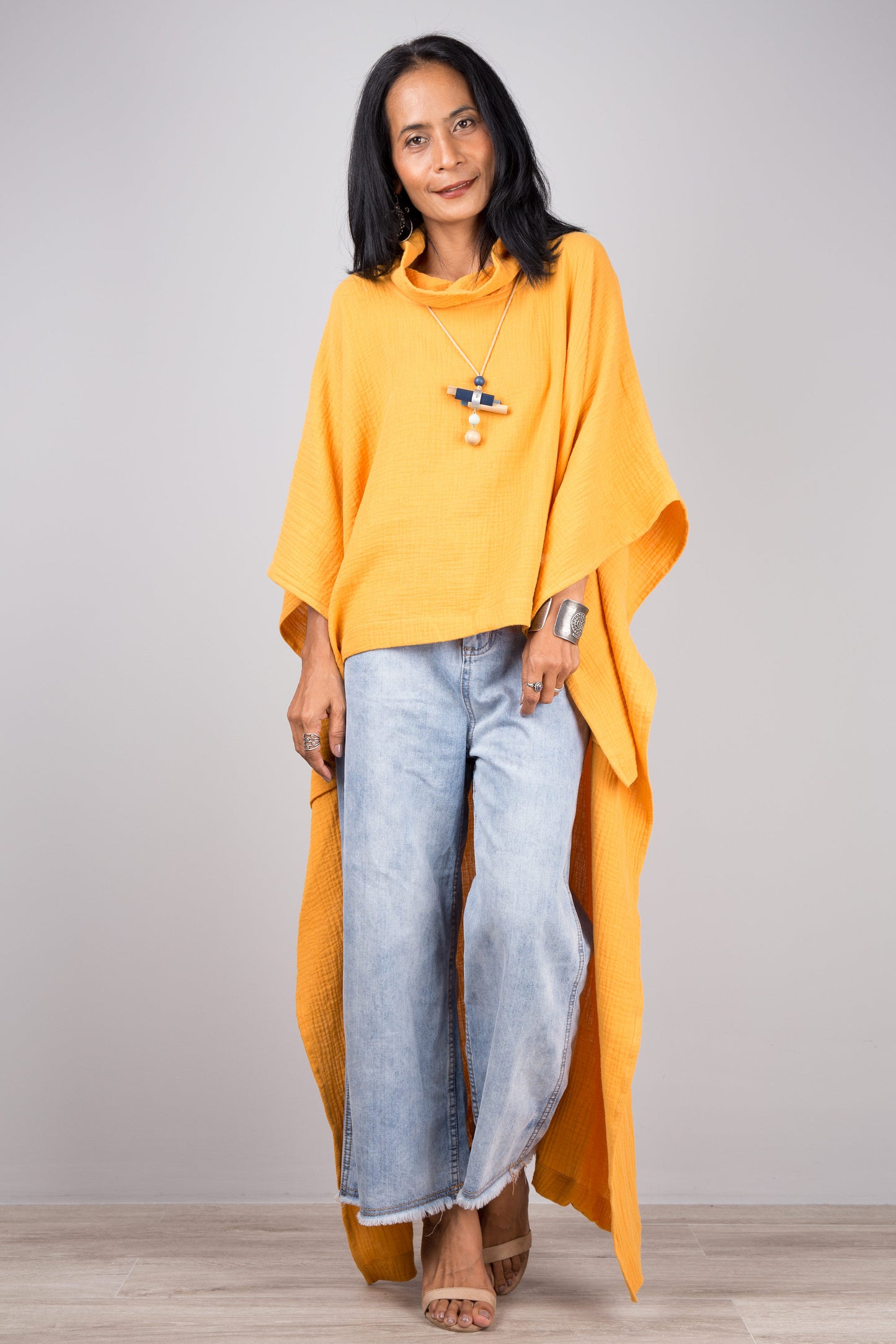 Orange Short Front Kaftan top