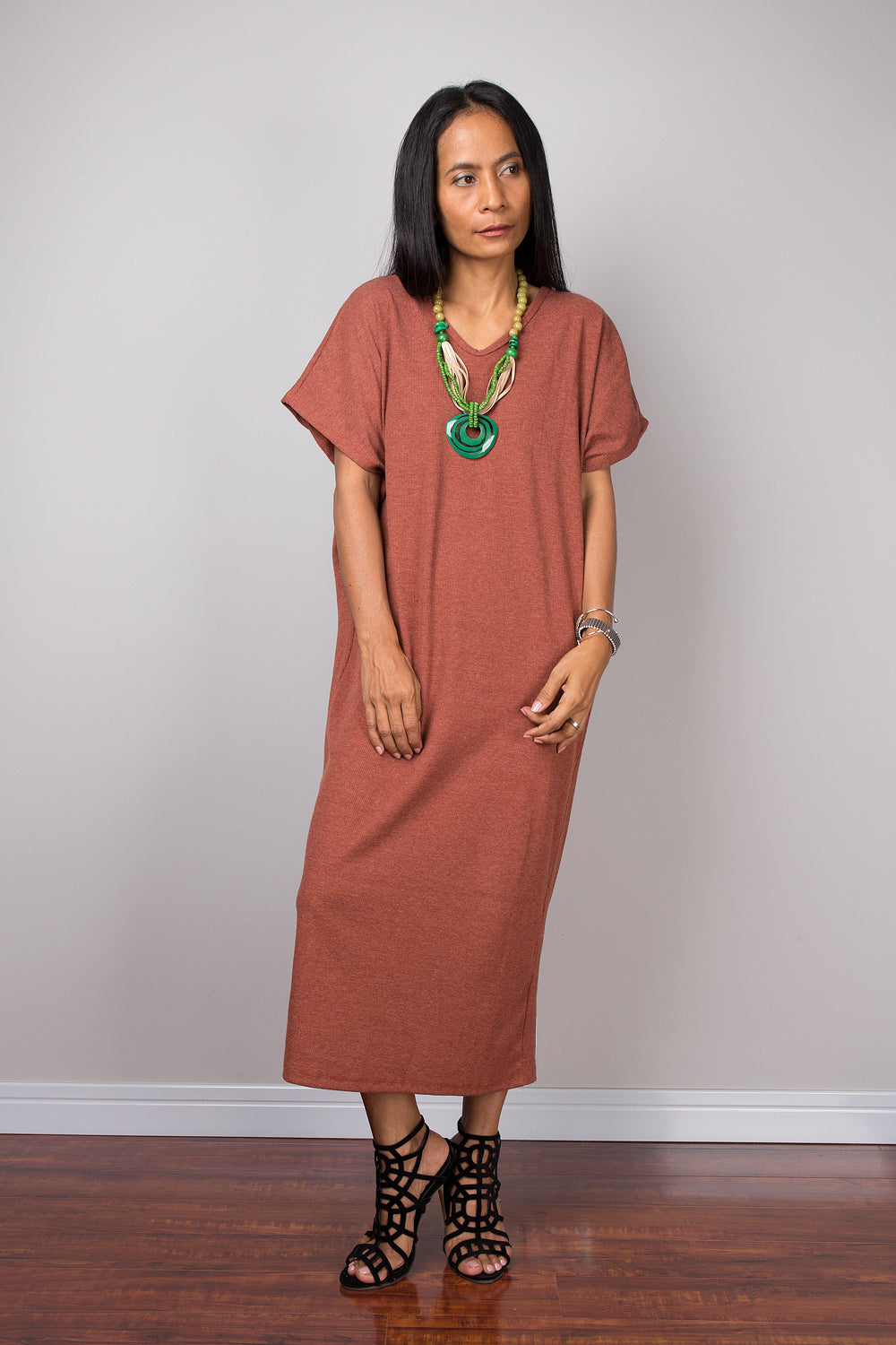 Orange Midi Dress