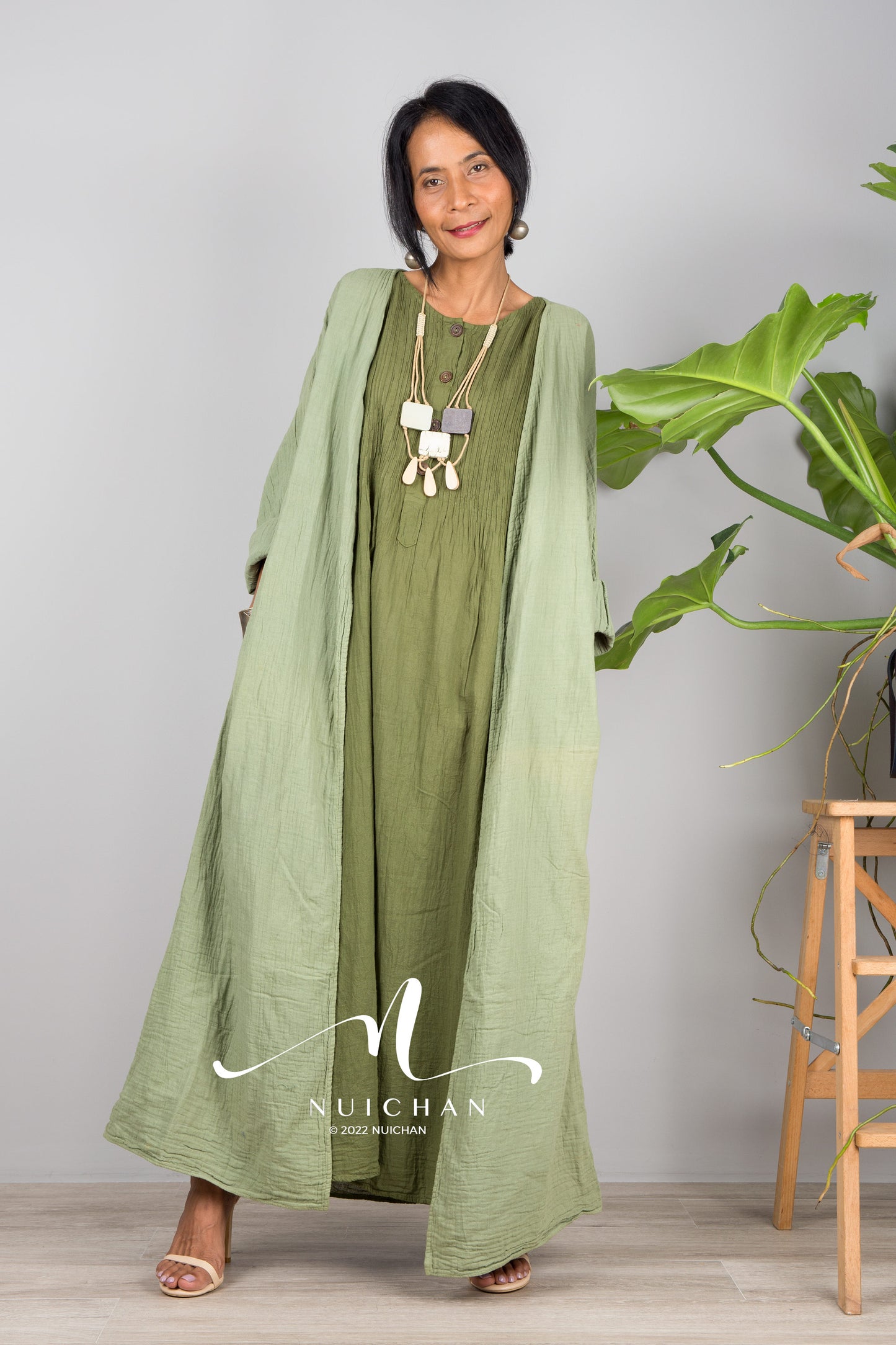 Nuichan women's sleeveless cotton dress | Lightweight summer dress