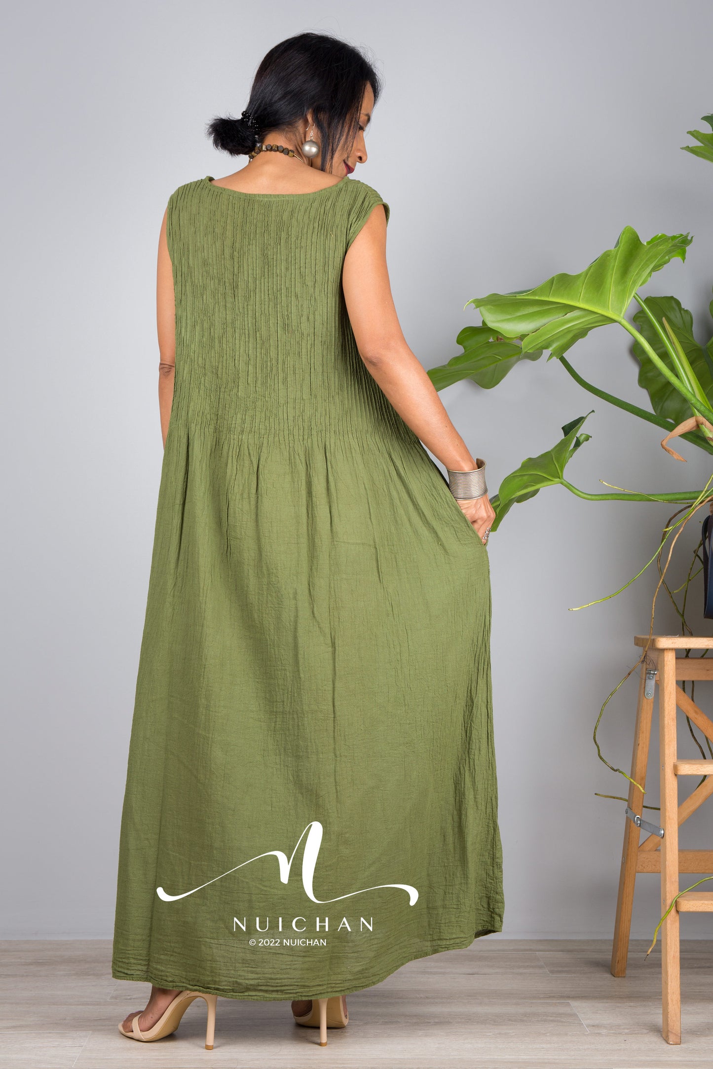 Nuichan women's sleeveless cotton dress | Lightweight summer dress