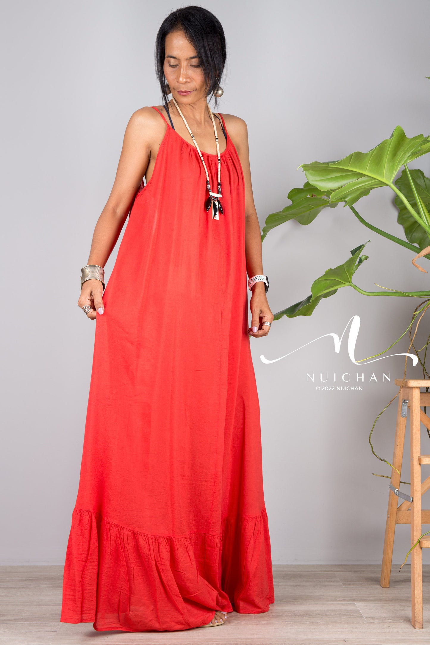 Red cotton sun dress