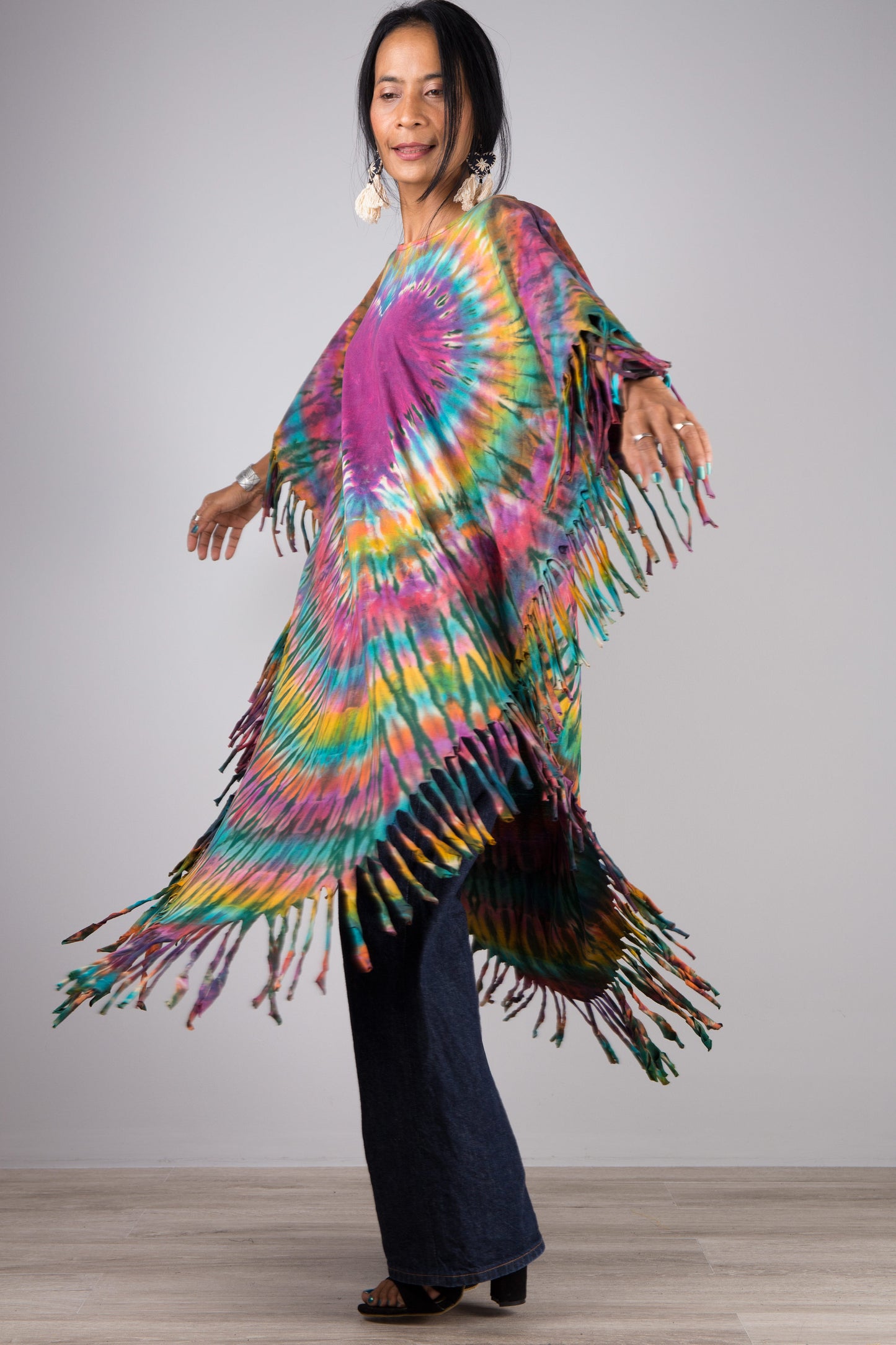 Tie dye poncho top