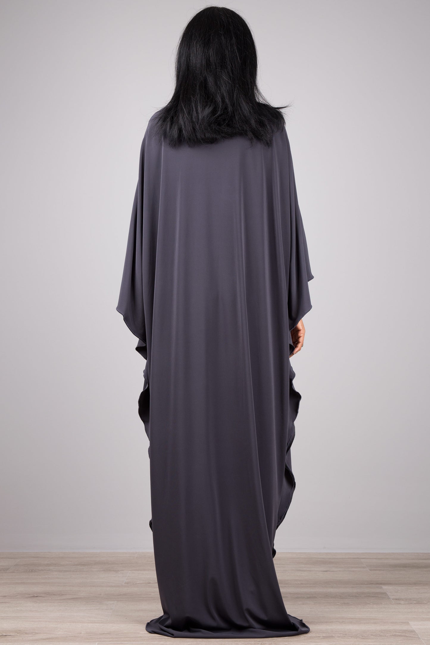 Gray kaftan maxi dress. Buy womens kaftan dress online from Nuichan