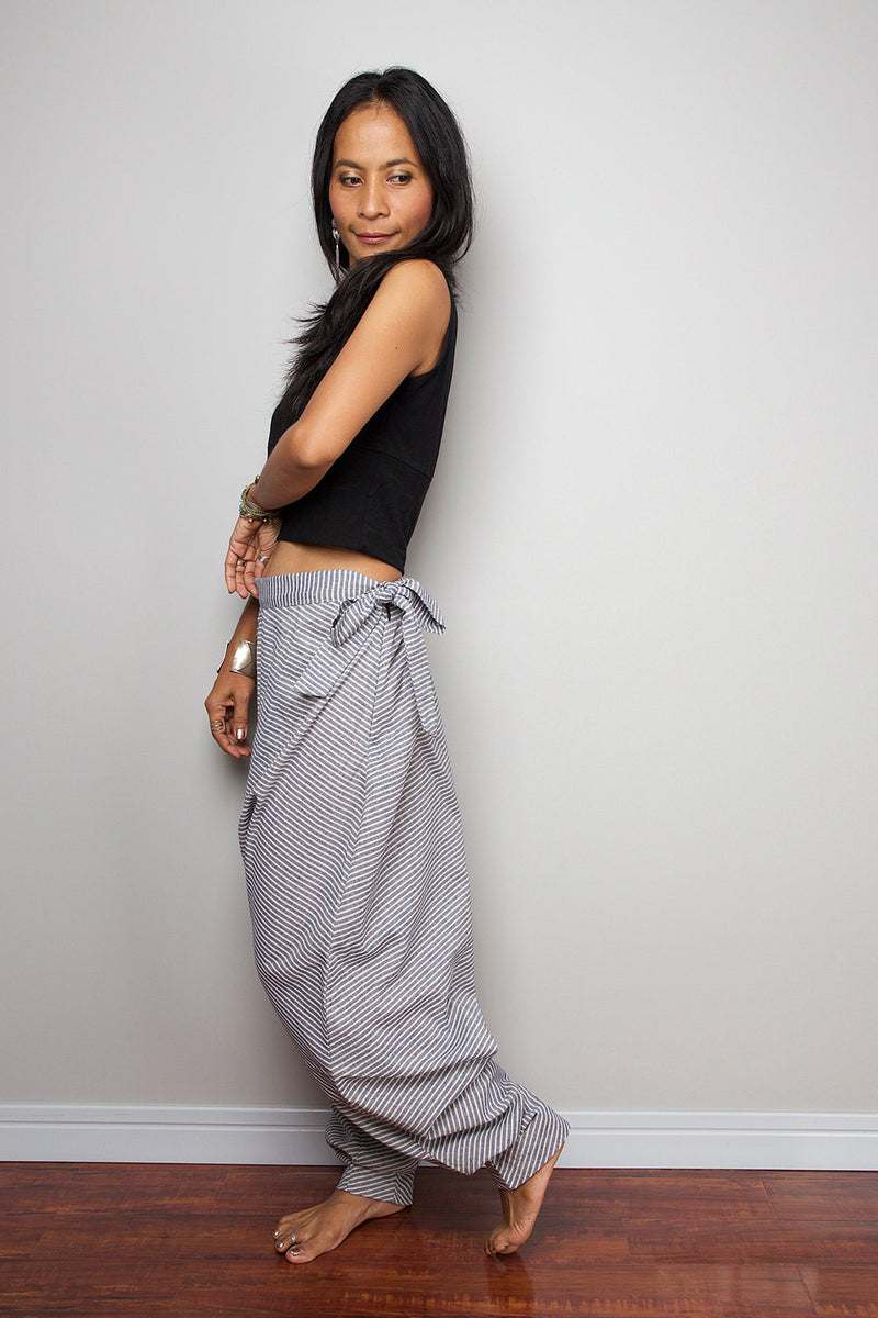 Striped harem hotsell pants
