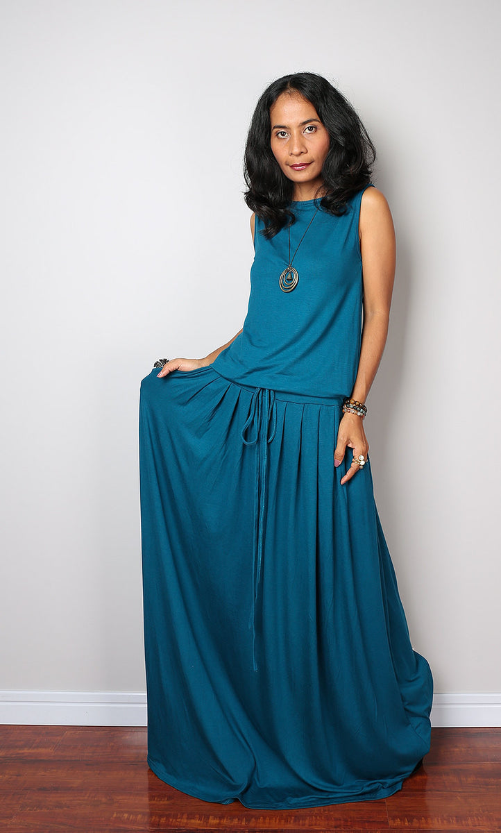 Teal maxi dress clearance uk