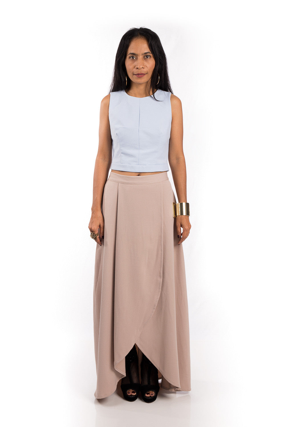 Maxi Skirt, Split Skirt, Beige Skirt