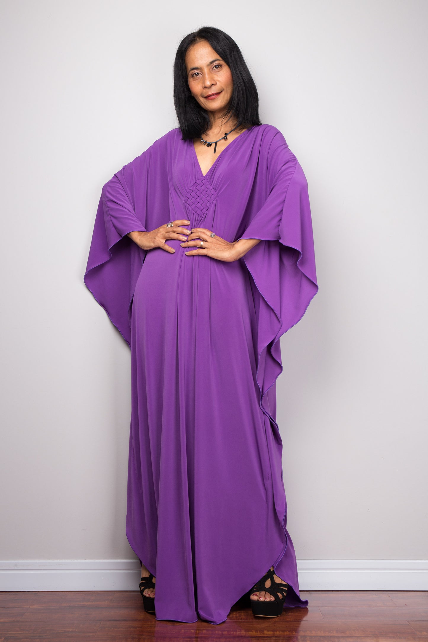 Buy purple dress online. Long purple dress by Nuichan
