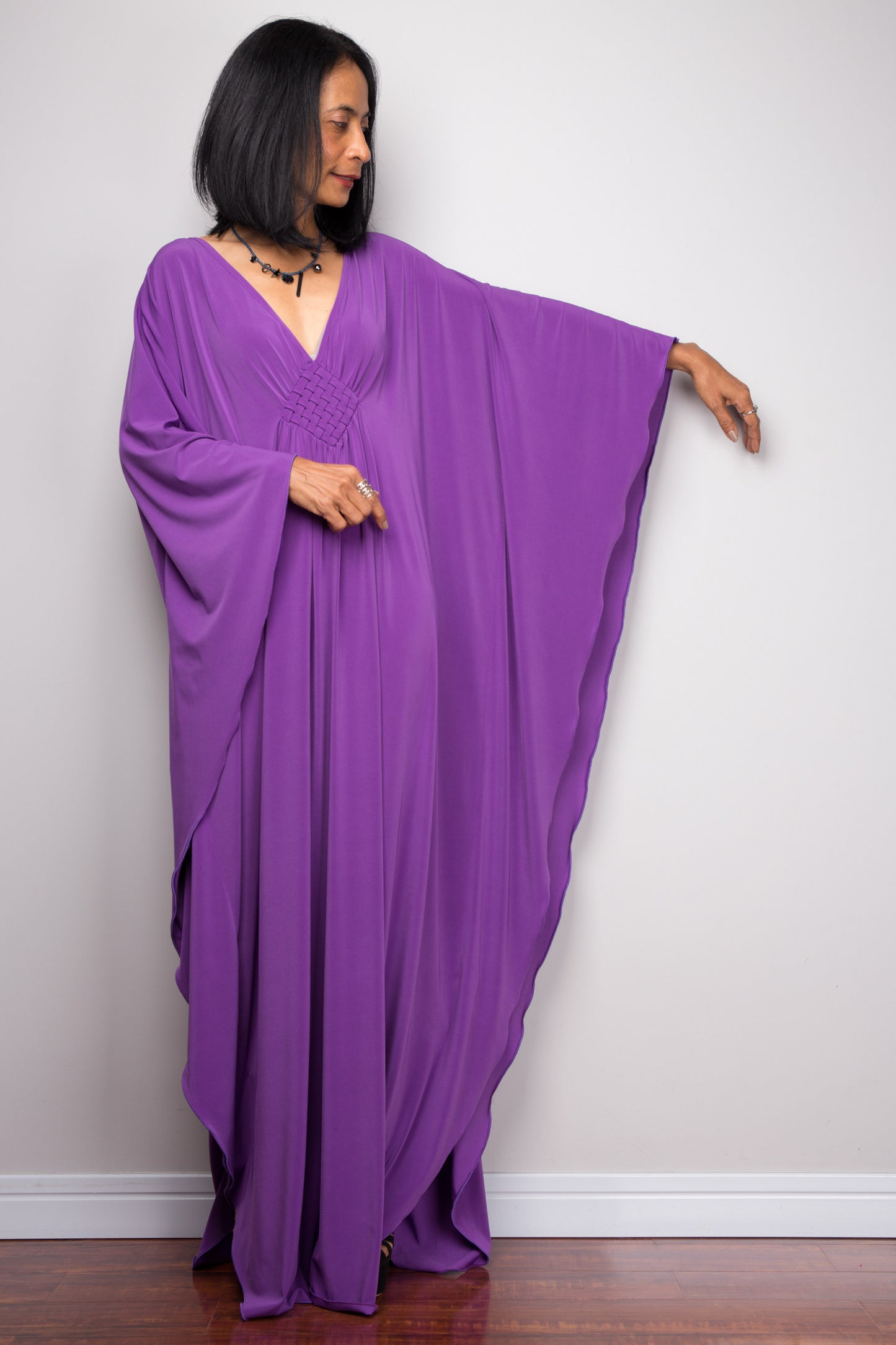 Shop Kaftan dresses online. Purple kimono kaftan dress by Nuichan