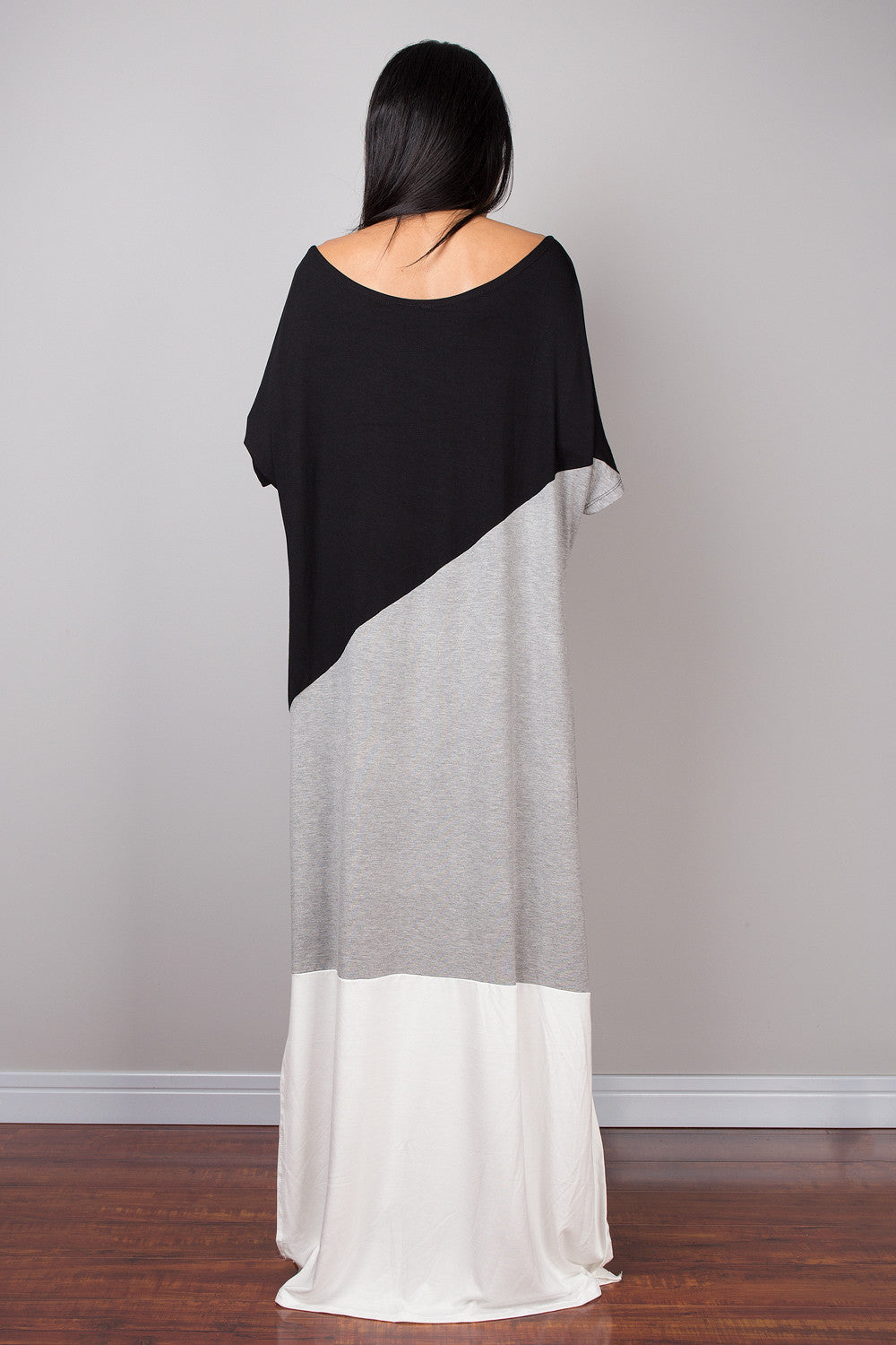 Tube Dress, Loose fit dress, kaftan dress, a line dress, black and grey and white dress, maxi dress