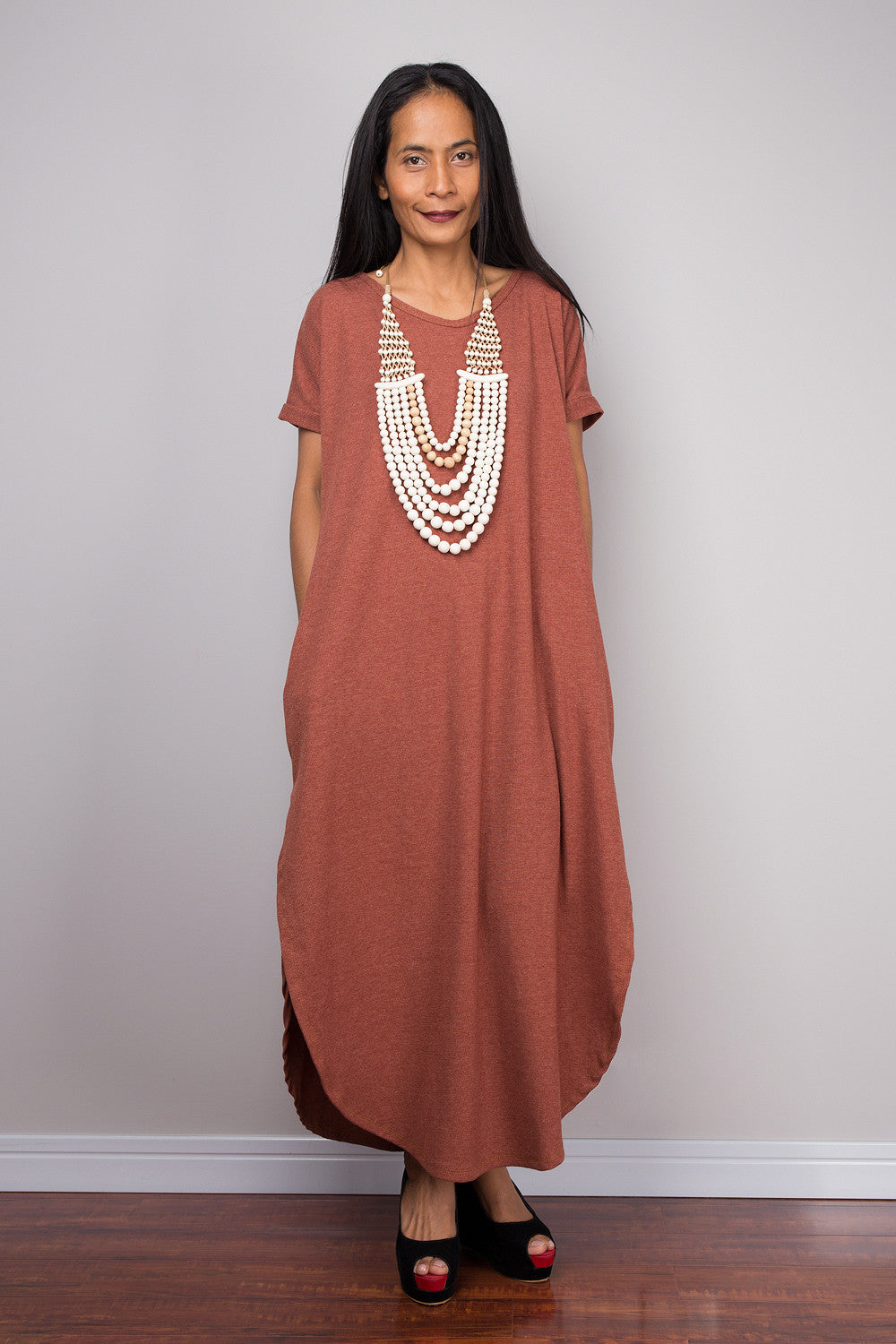 Orange Loose fit tube dress