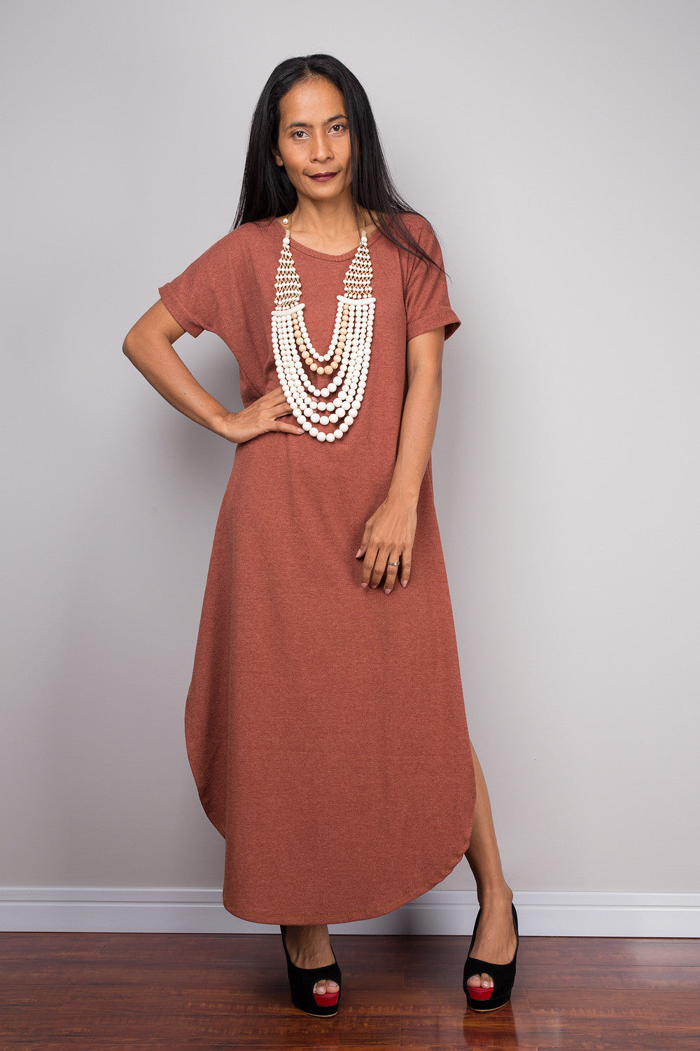 Orange Loose fit tube dress