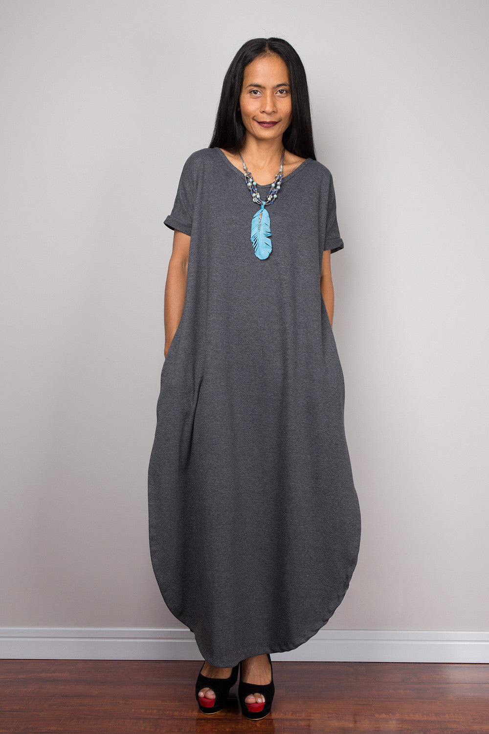 Grey midi dress