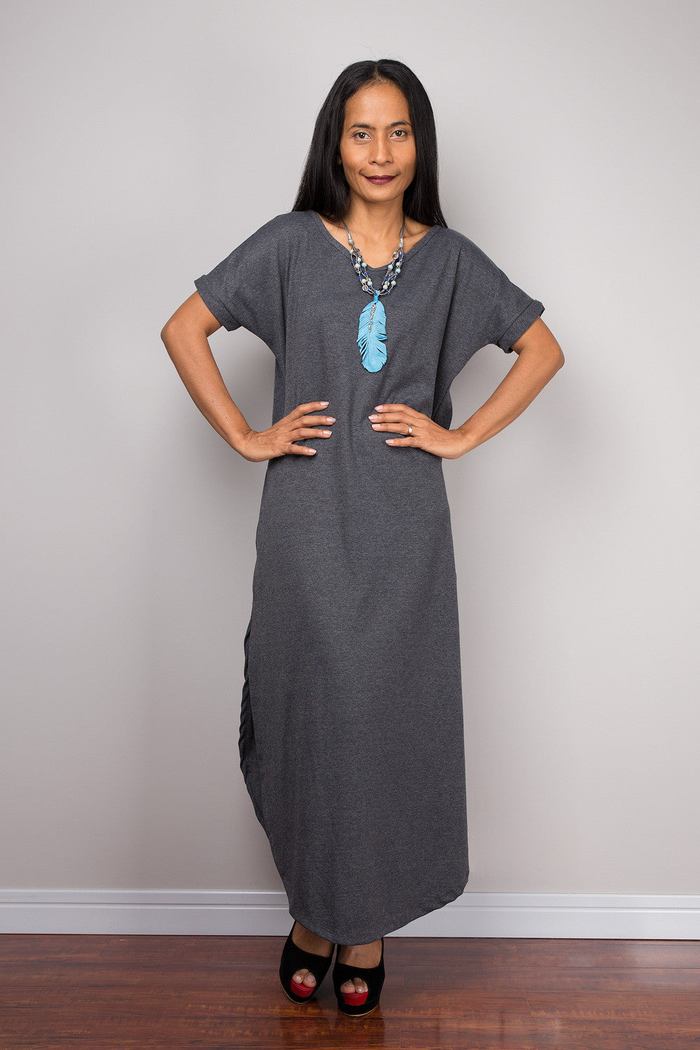 Grey midi dress