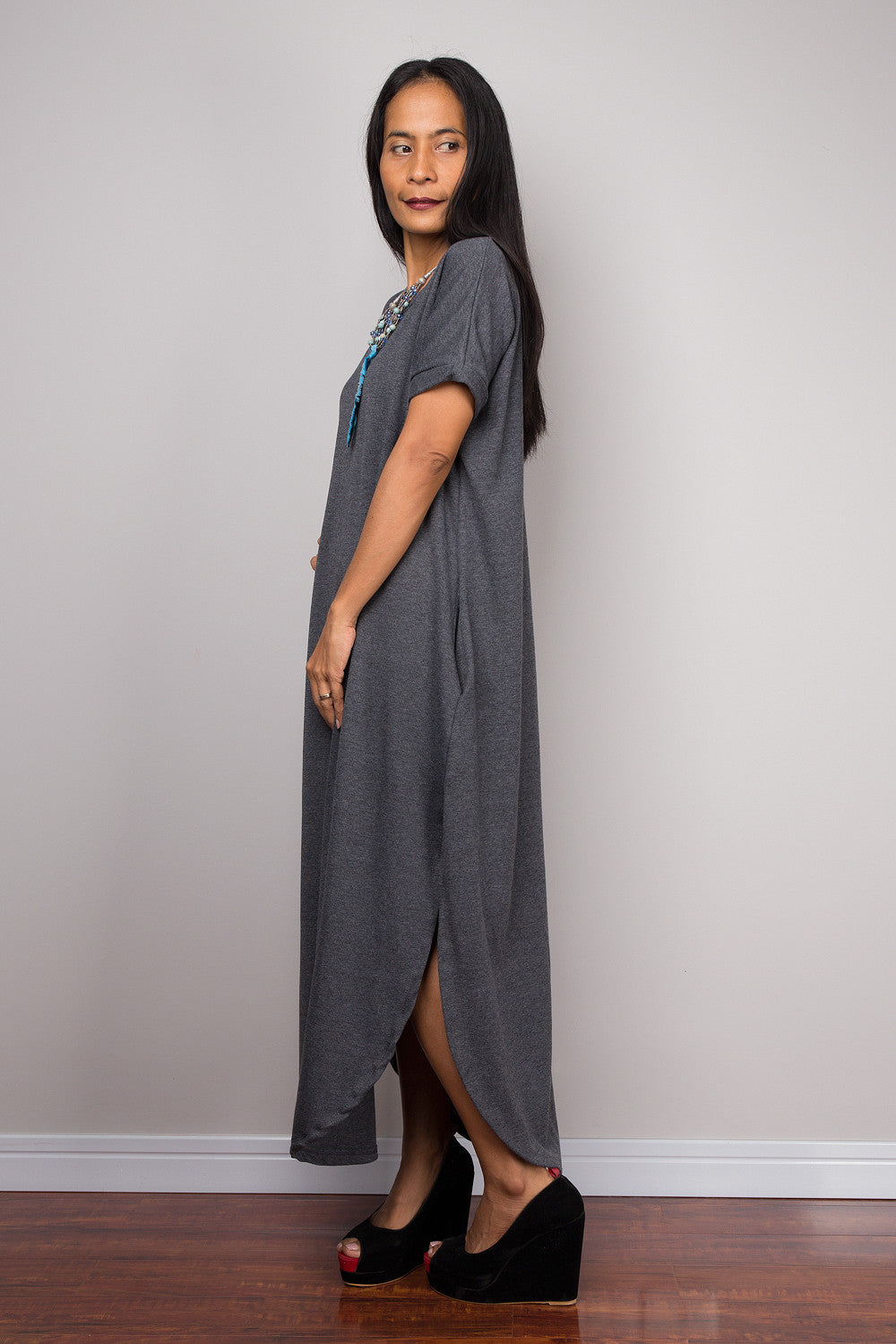 Grey midi dress