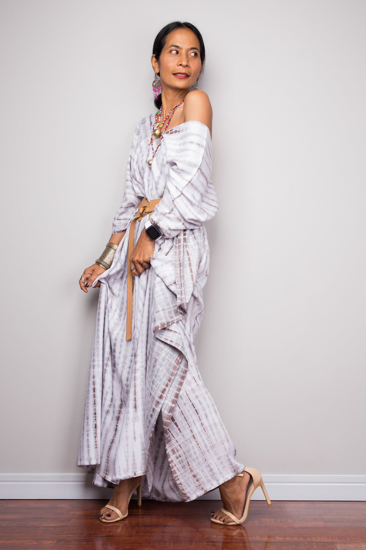 Tie dye maxi kaftan dress by Nuichan