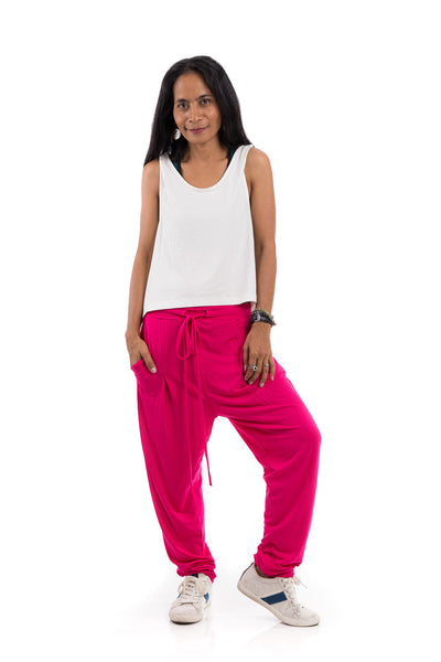 Pink pants, pink harem pants, long hot pink trousers : Urban Chic Collection no.15
