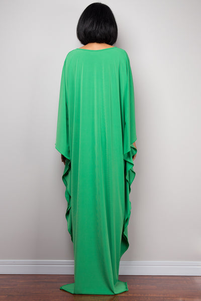 Nuichan women's Kaftan dress. Green kimono batwing caftan dress 