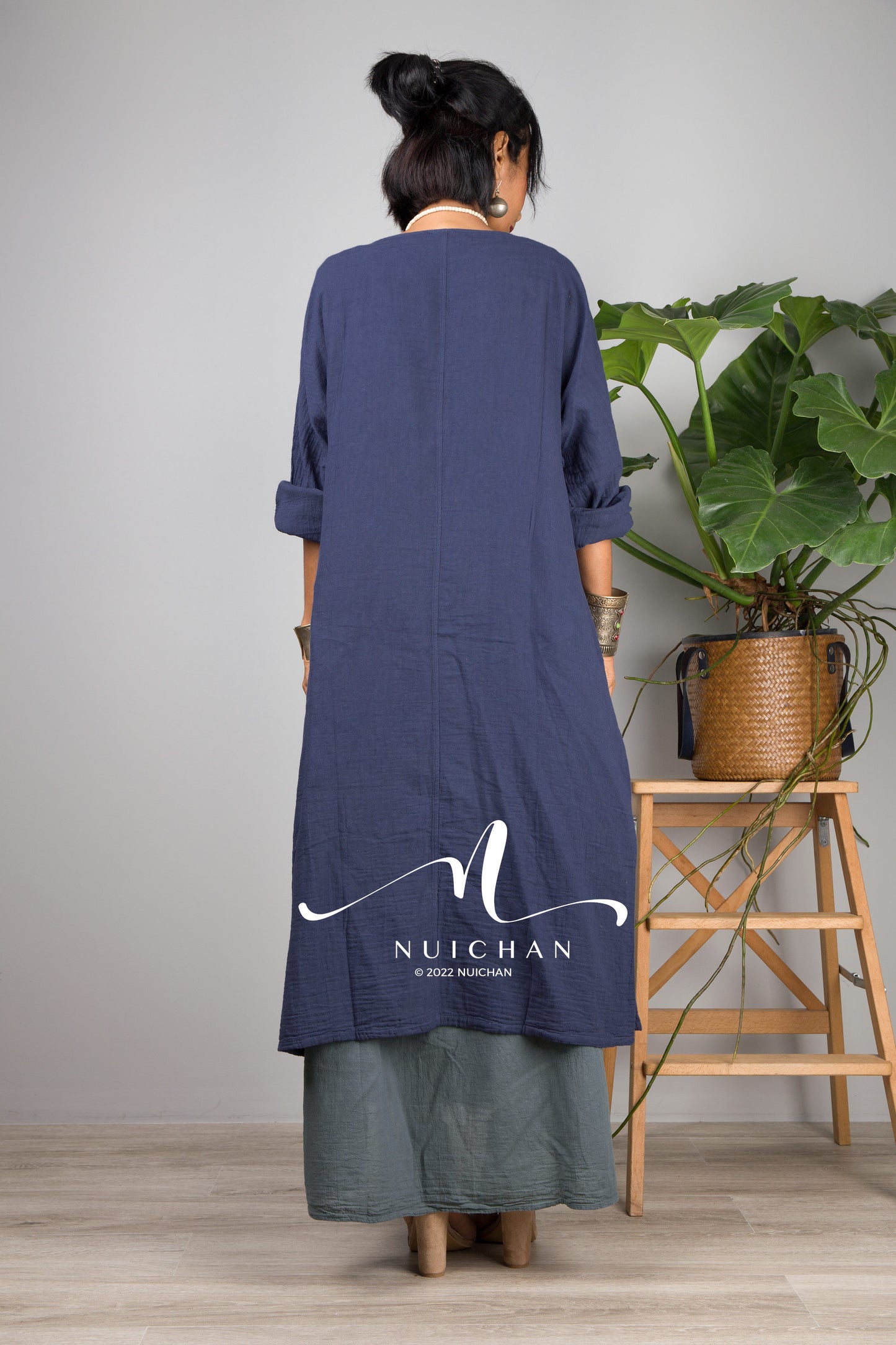 Nuichan women's lightweight cotton open front cardigan