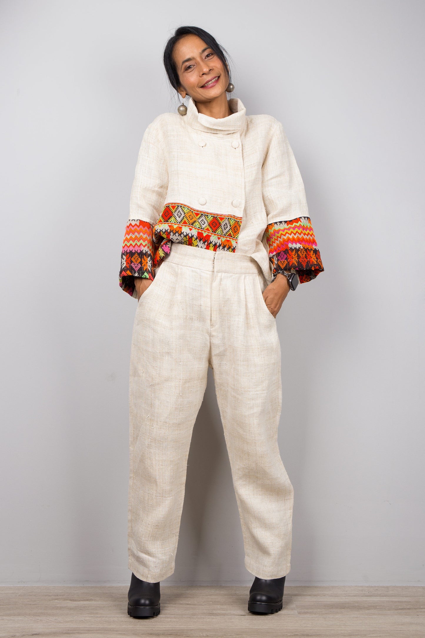 Handgewebte Hanfjacke