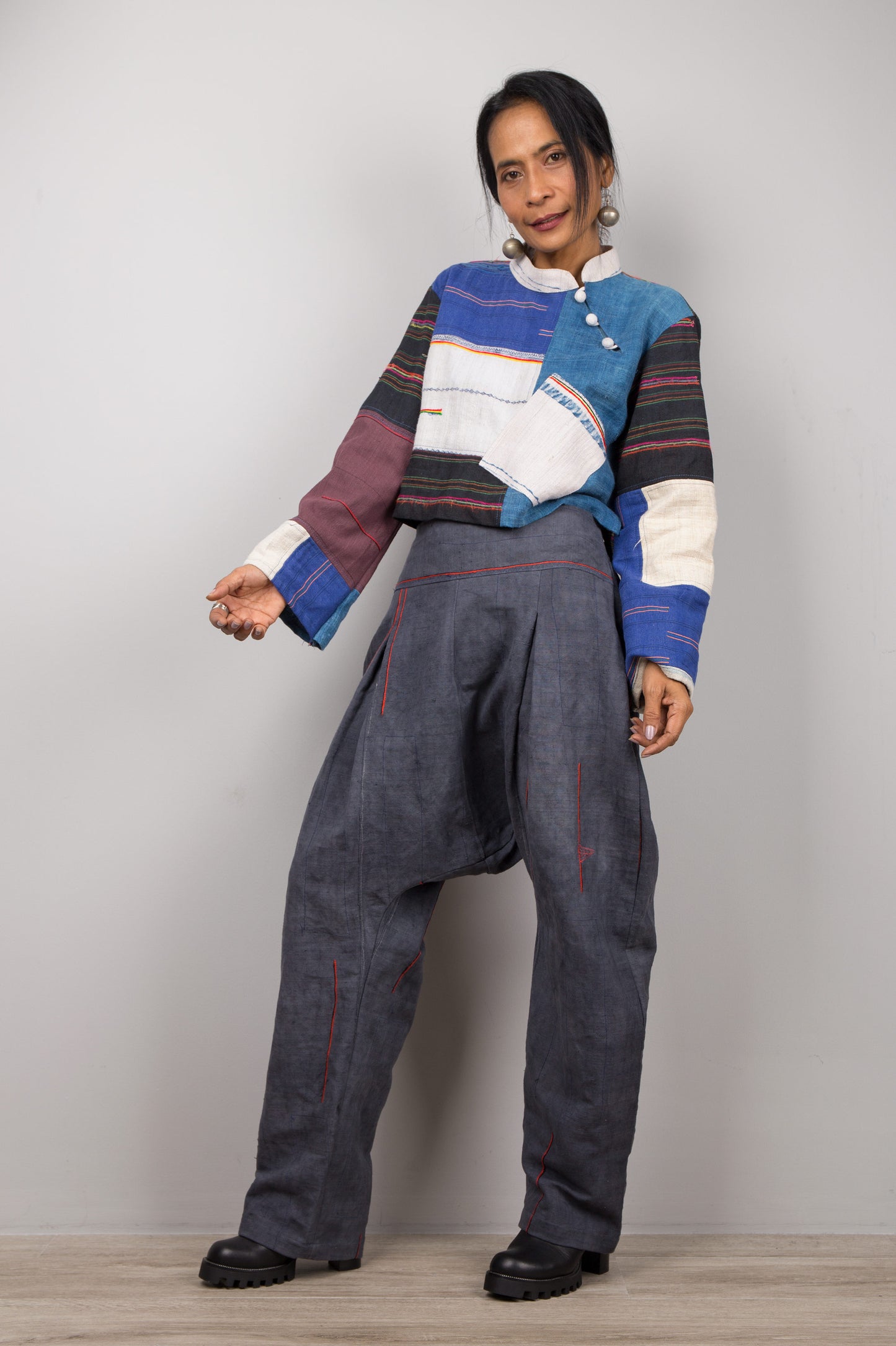 Patchwork Pullover blouse top