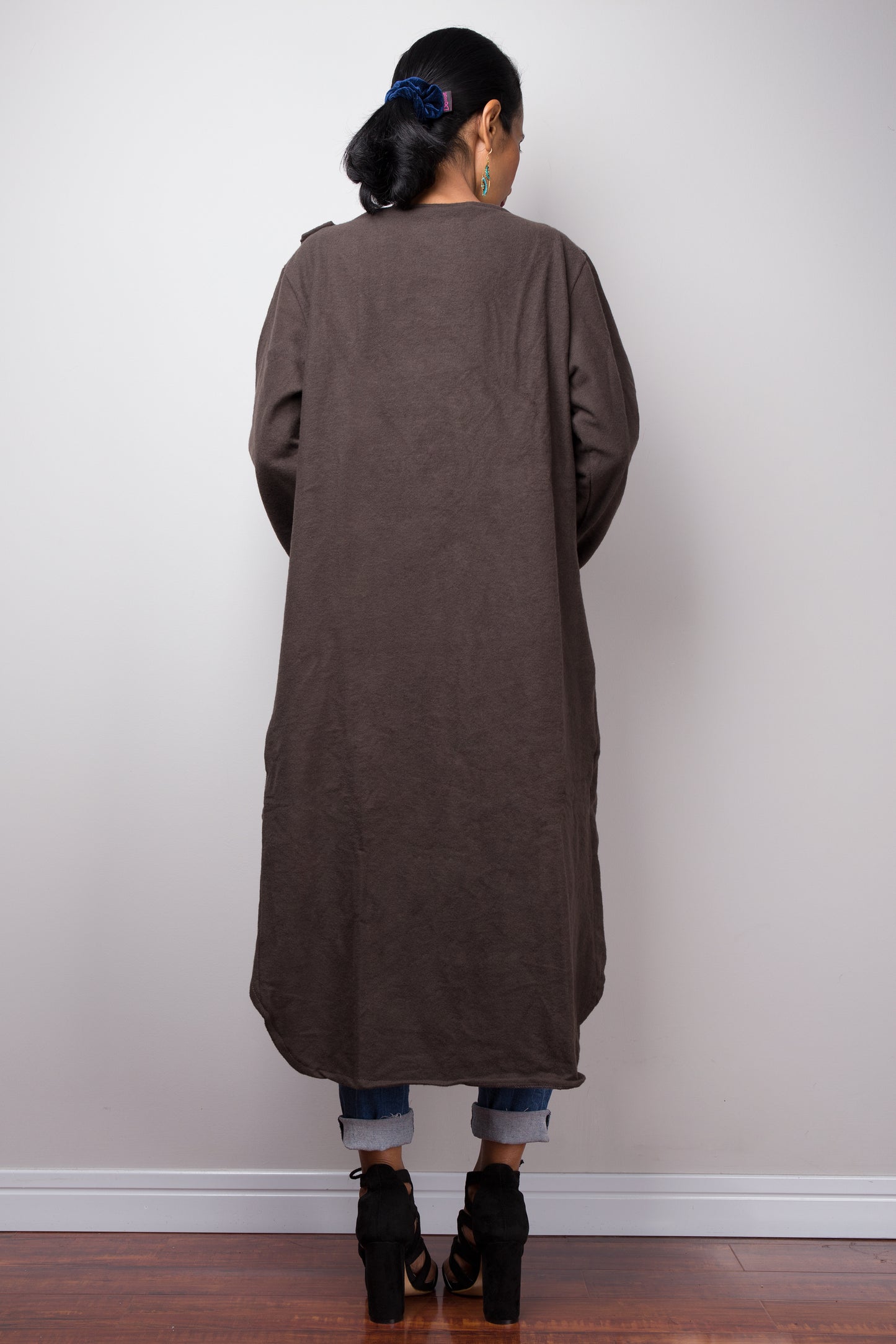 Brauner langärmliger Cardigan