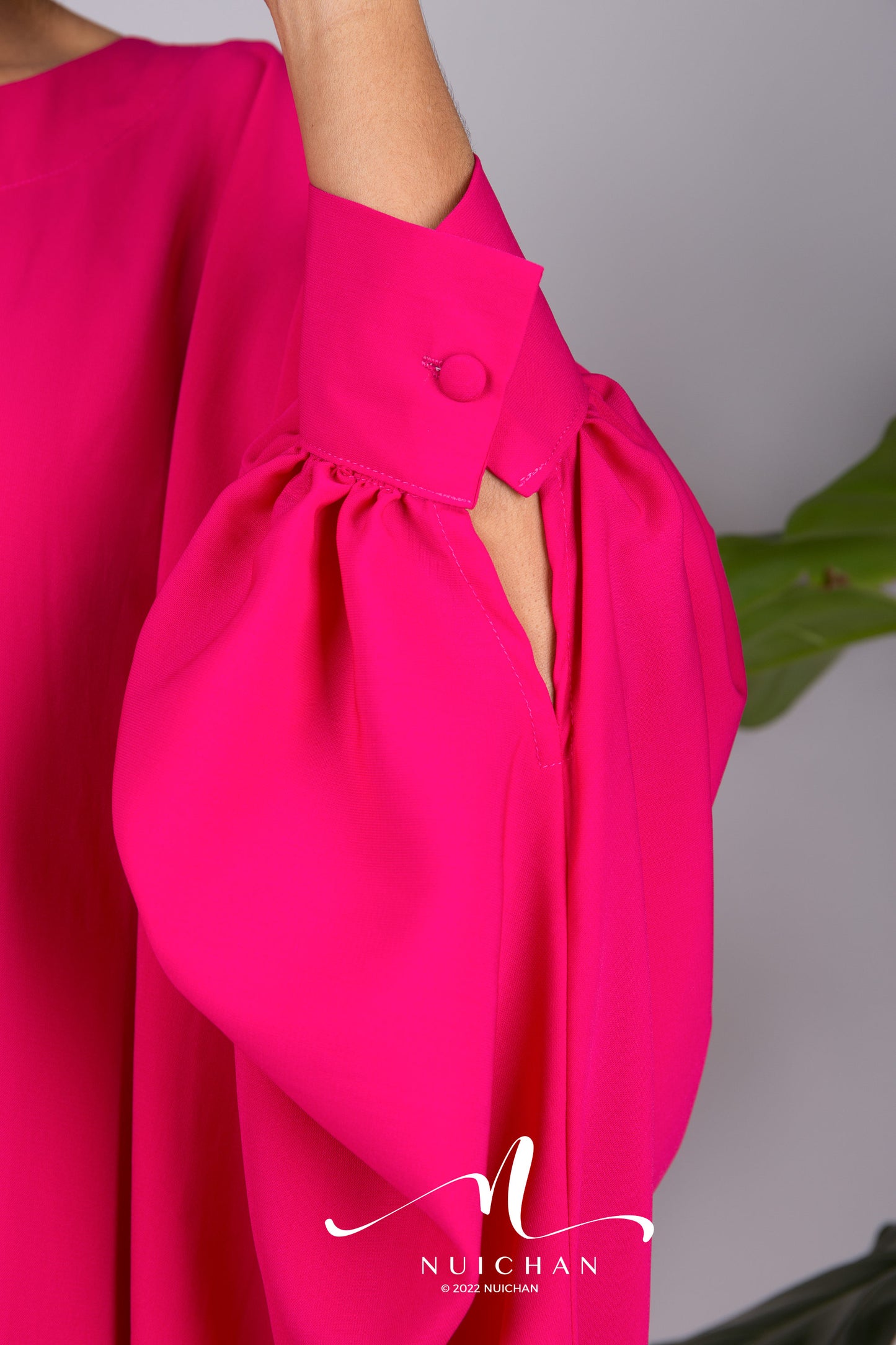 Nuichan women's hot pink kaftan | Loose fit statement dress in pink