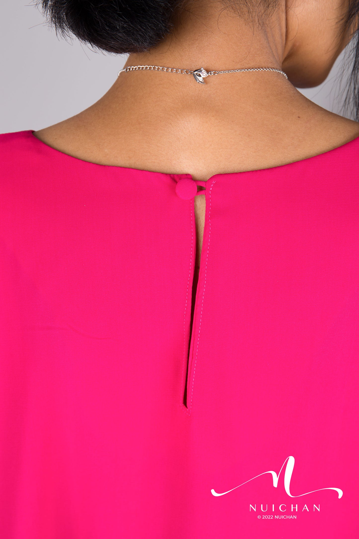 Nuichan women's hot pink kaftan | Loose fit statement dress in pink