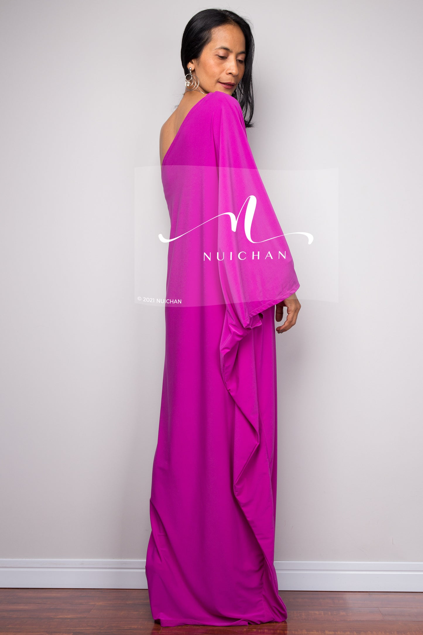 Purple maxi dress. Evening kaftan dress by Nuichan