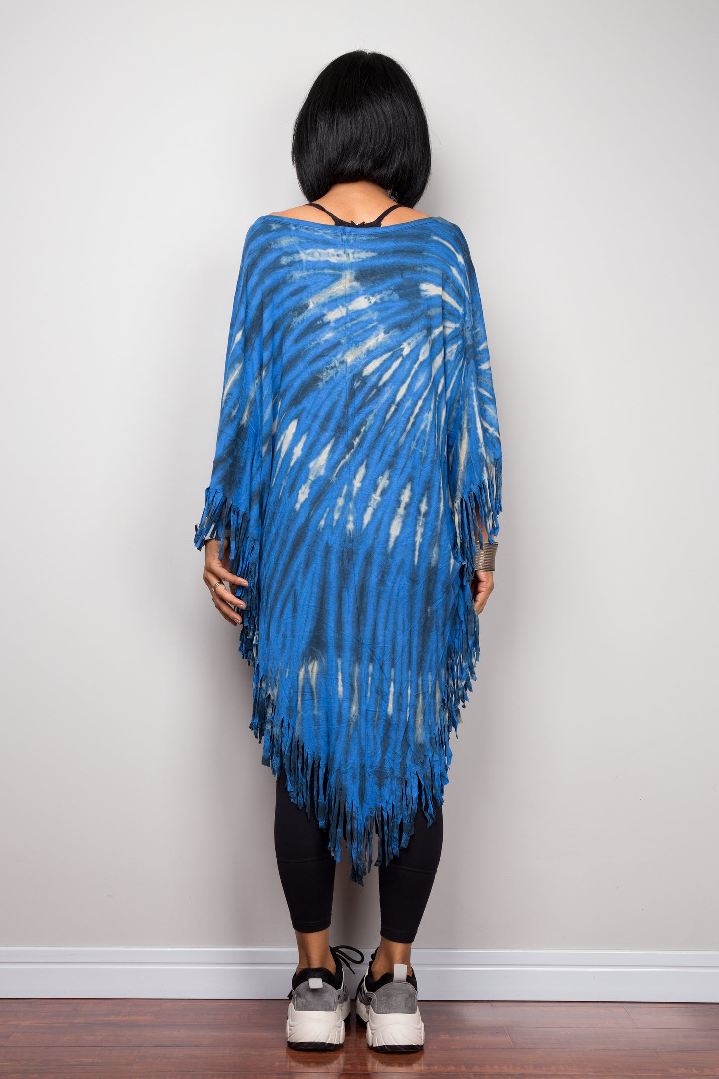 Blue Tie dye poncho top