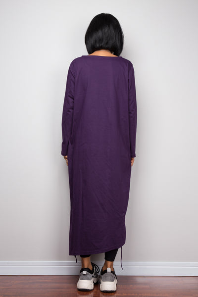 Asymmetrical purple tunic dress