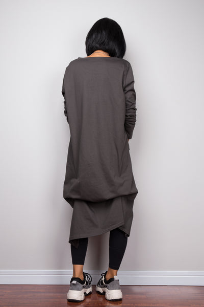 Asymmetrical grey tunic dress