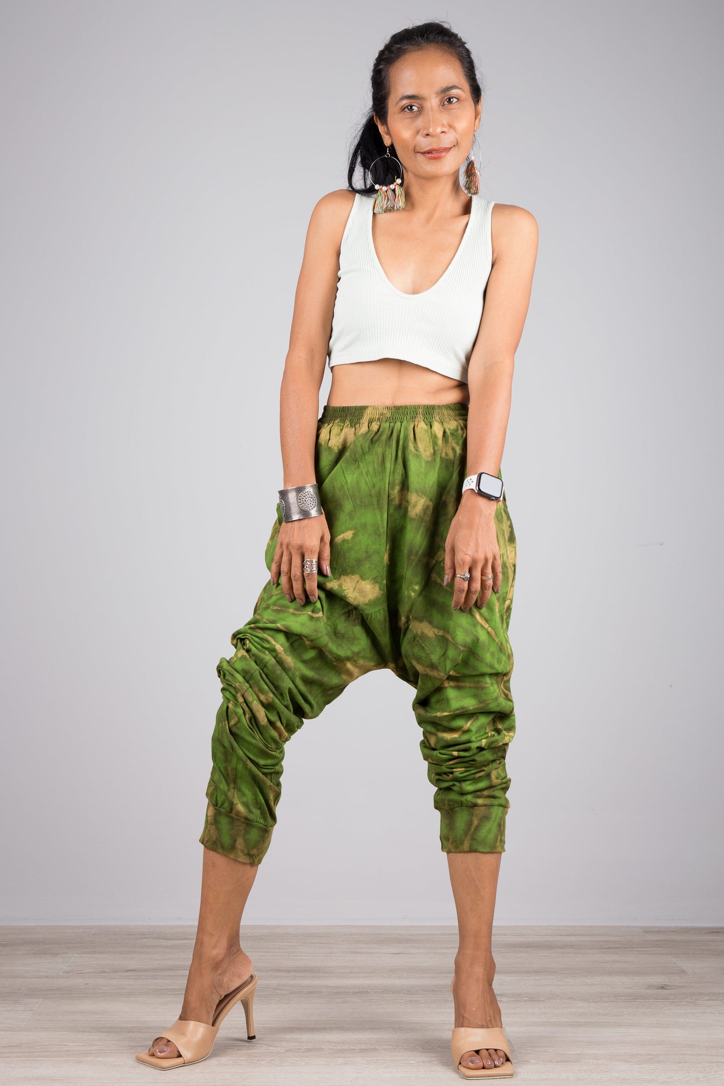 Grüne Batik-Hose
