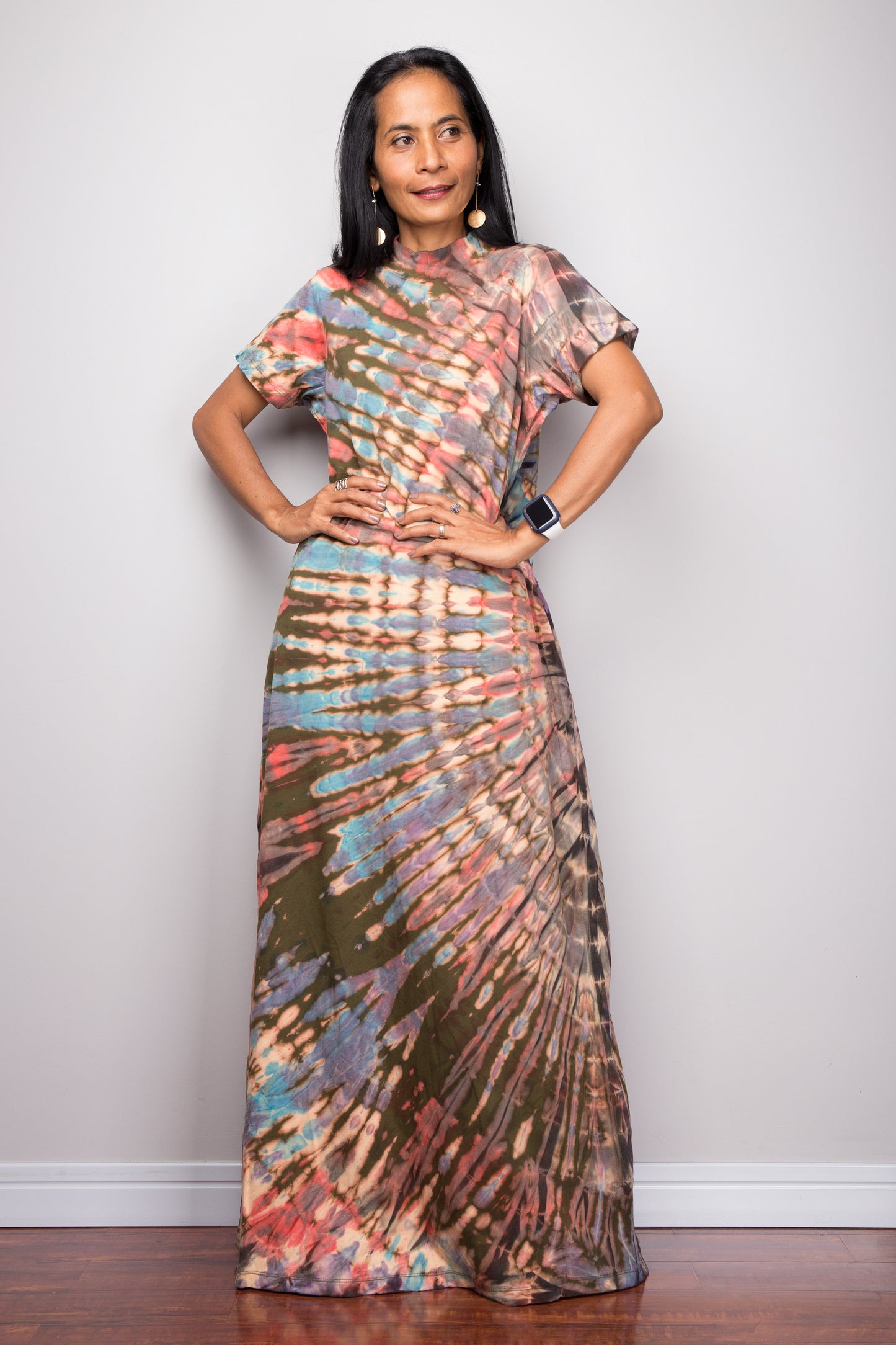 Tie dye dress with split
