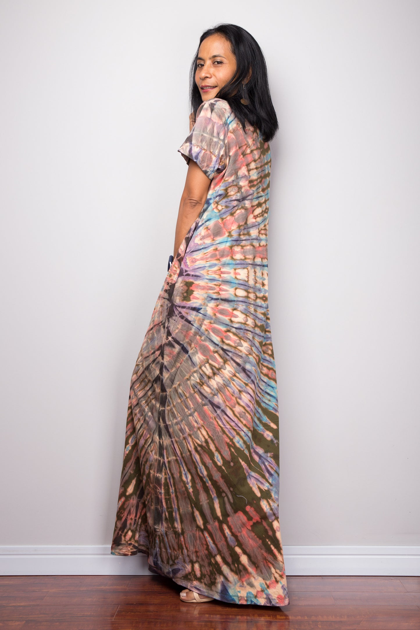 Tie dye dress with split