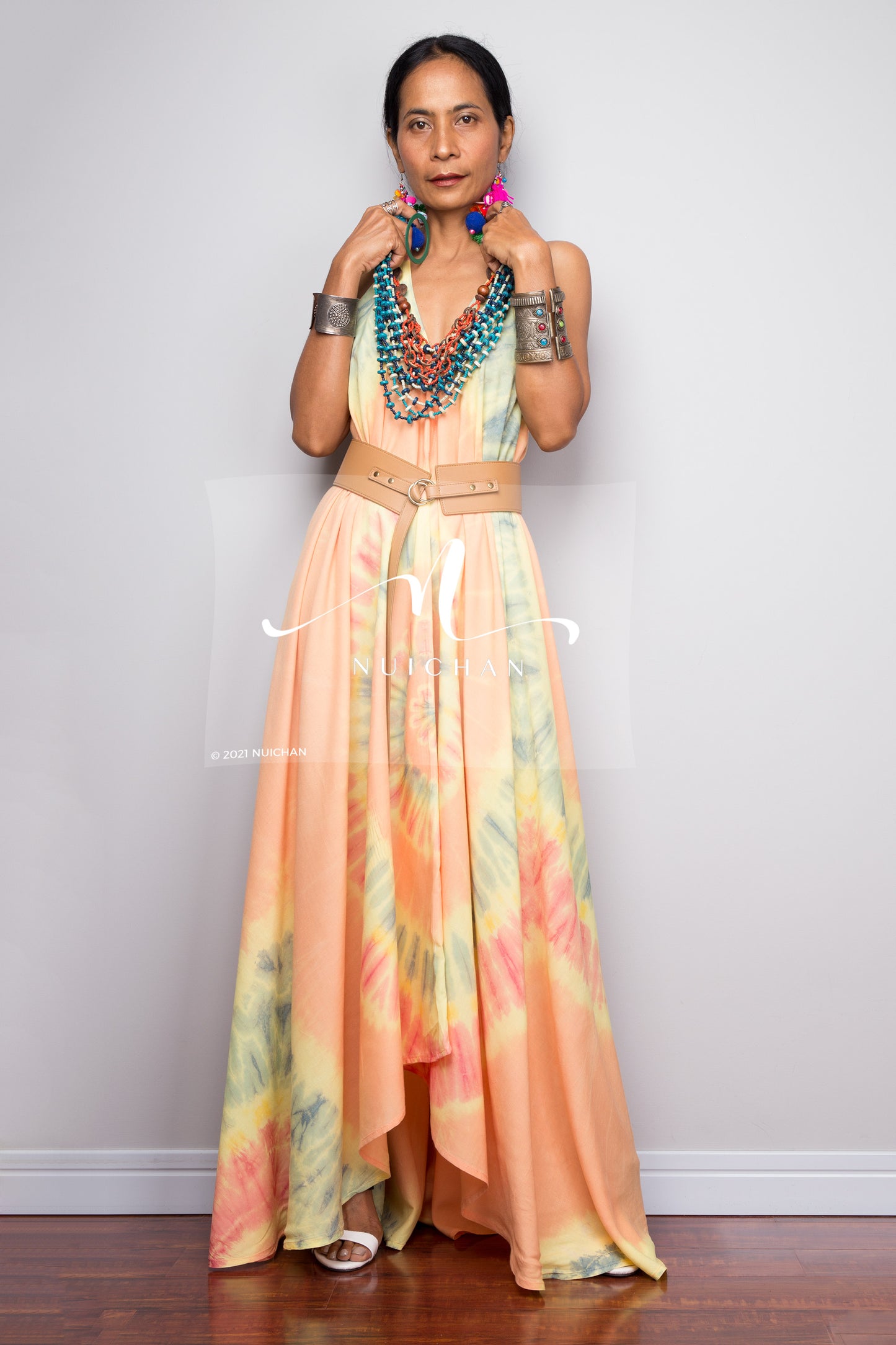 Tie dye beach dress