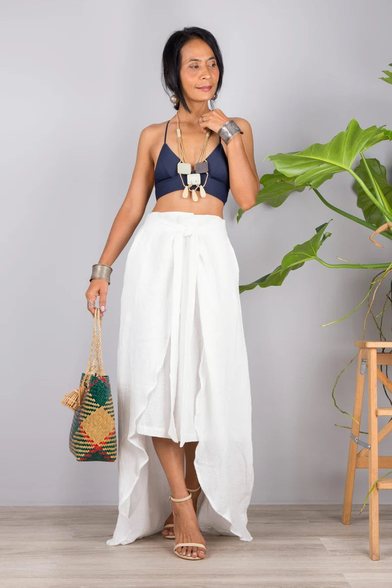 【BAON】Nishu string cotton long skirt Tie dye skirt for women | Buy rainbow maxi skirt online