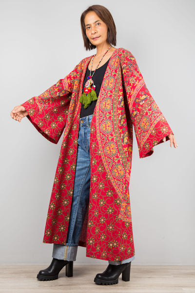 Mandala duster with pockets by Nuichan. Buy cotton cardigan online.