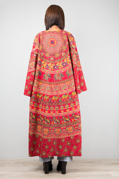 Mandala duster with pockets by Nuichan. Buy cotton cardigan online.