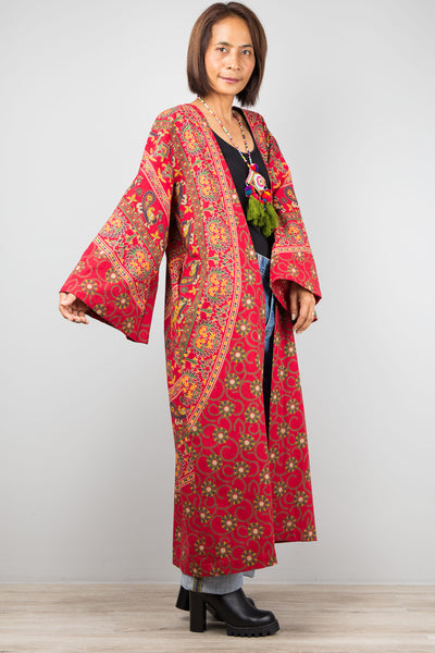 Mandala duster with pockets by Nuichan. Buy cotton cardigan online.