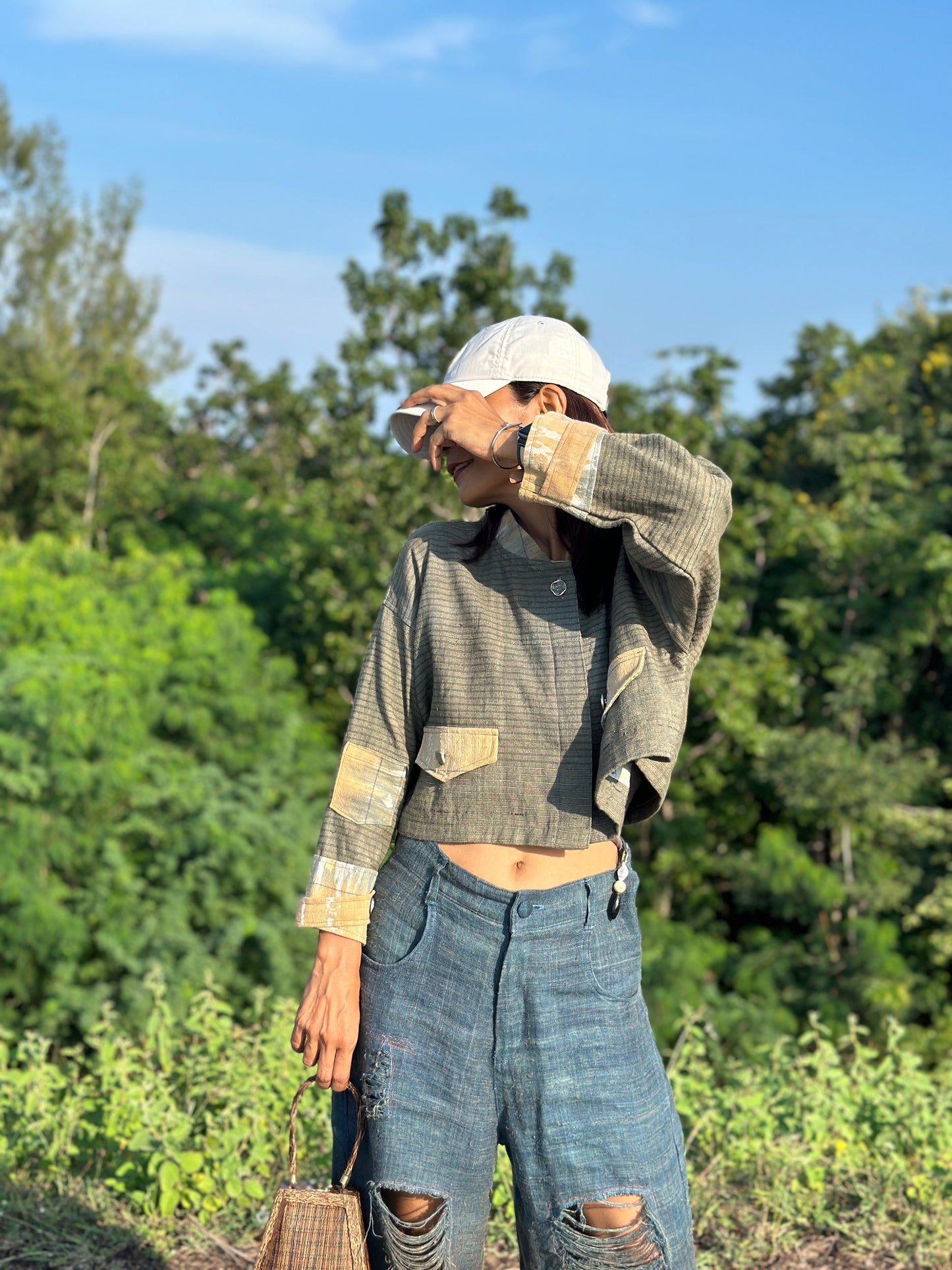 Green Hemp Jacket Top