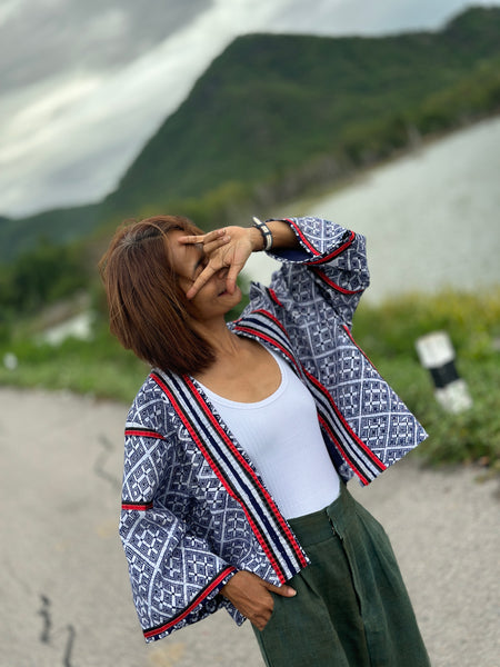 Cotton kimono jacket
