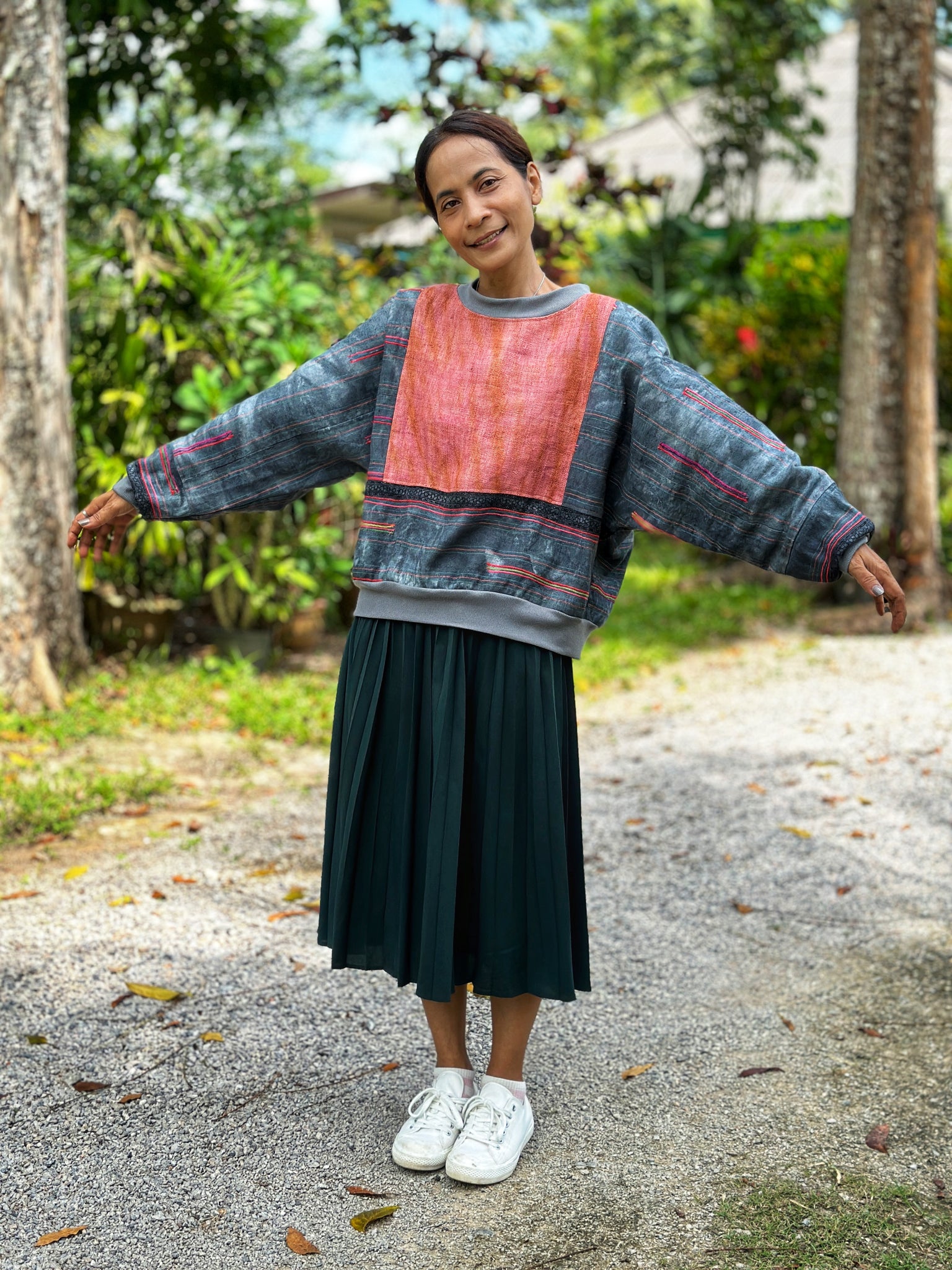 Patchwork pullover sweater